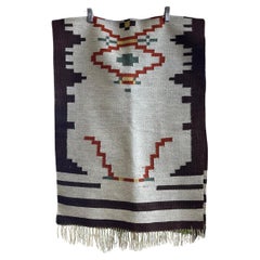 Vintage Handwoven Possibly Wool Southwestern Runner Rug or Table Runner.