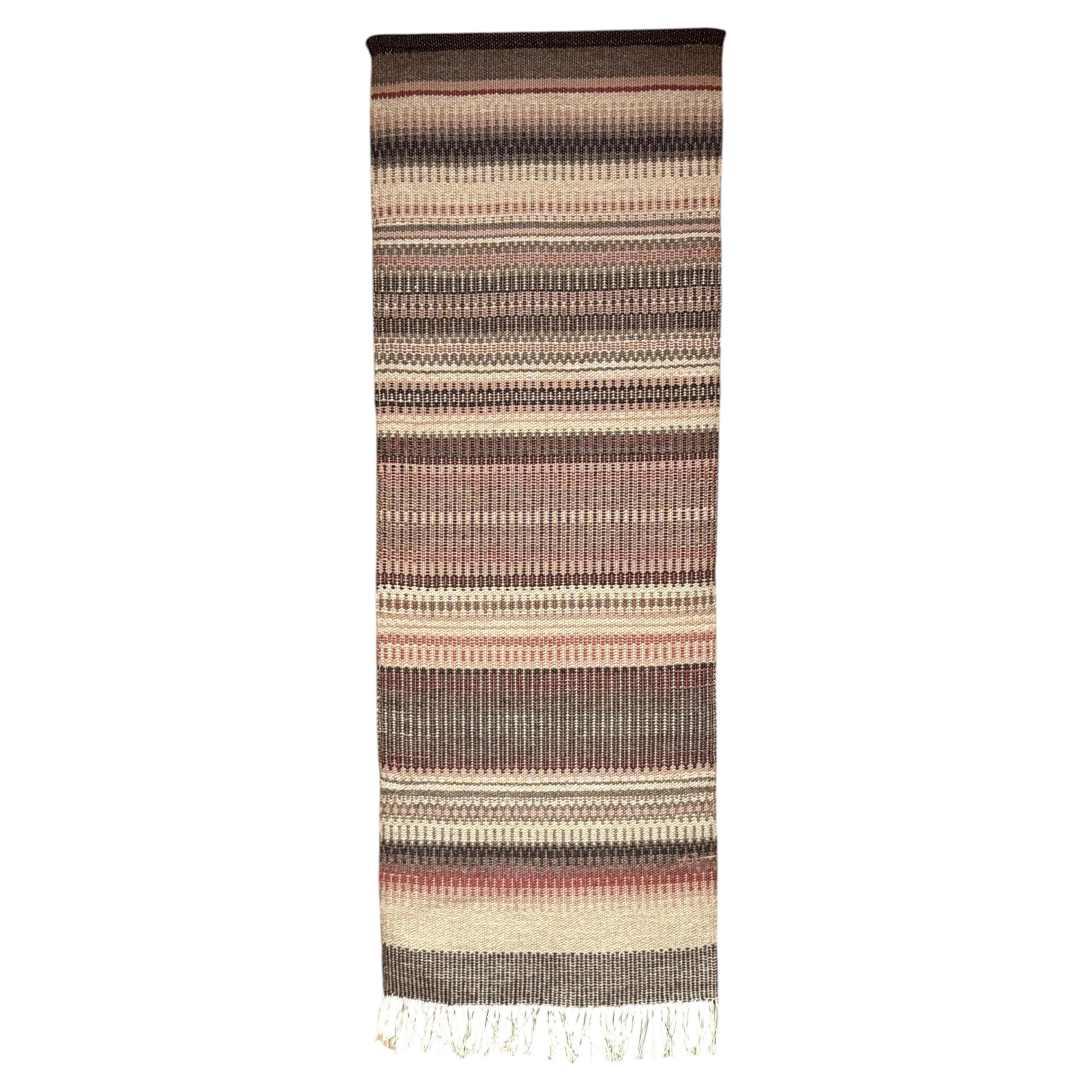 Vintage Handwoven Scandinavian Wall Tapestry / Runner, 1960s