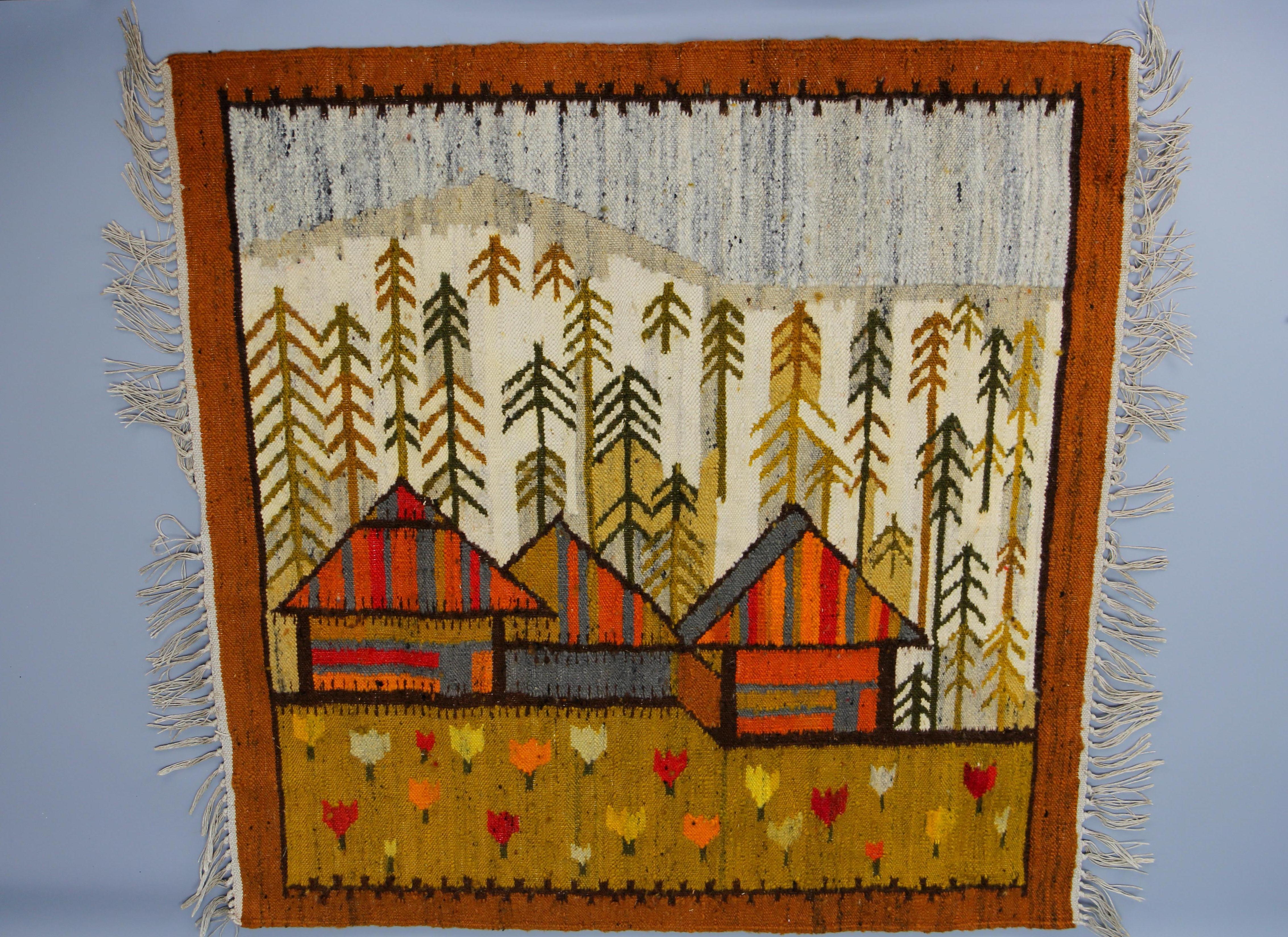 Vintage handwoven tapestry kilim 