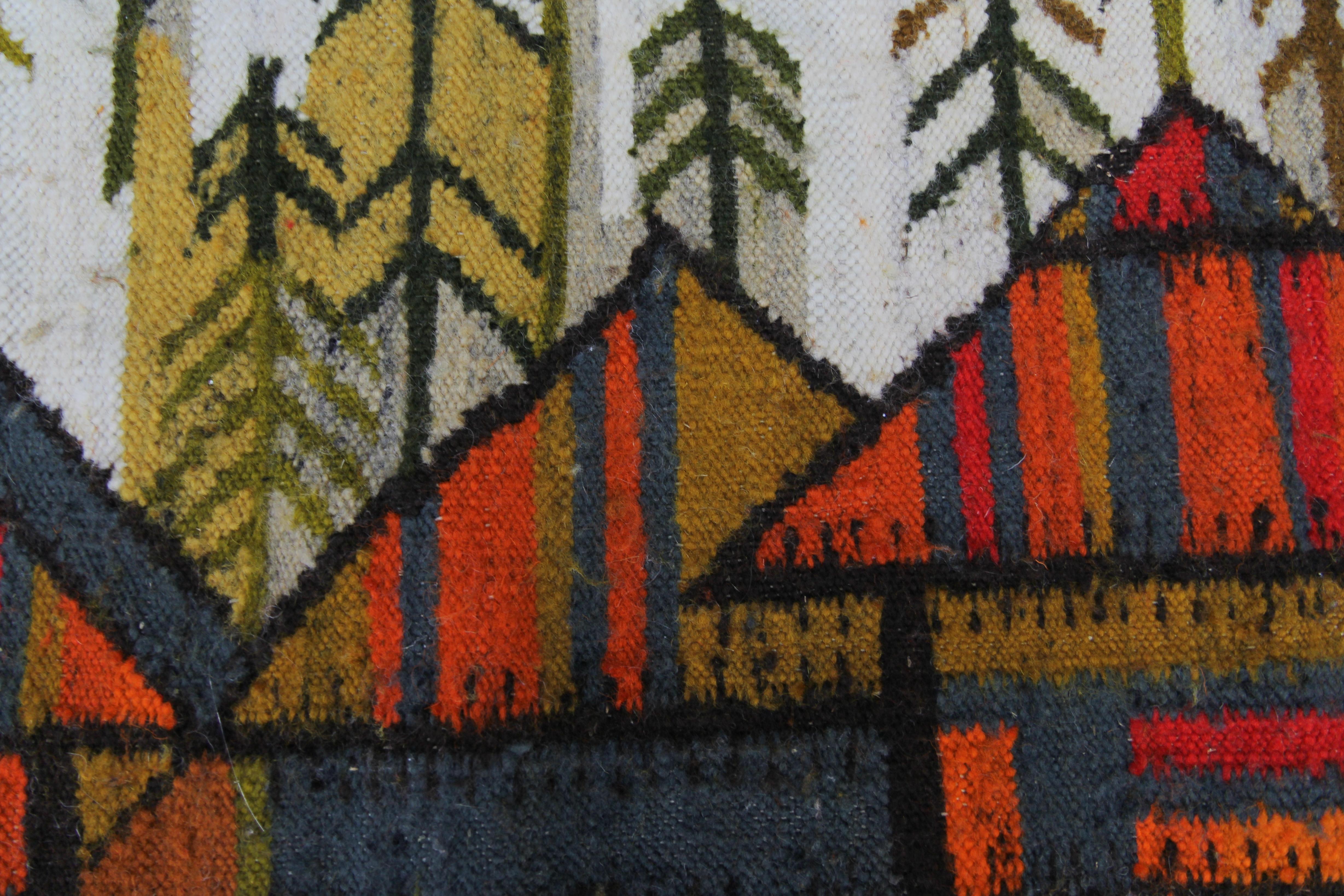 Vintage Handwoven Tapestry by Maria Janowska, Poland, Late 20th Century For Sale 1