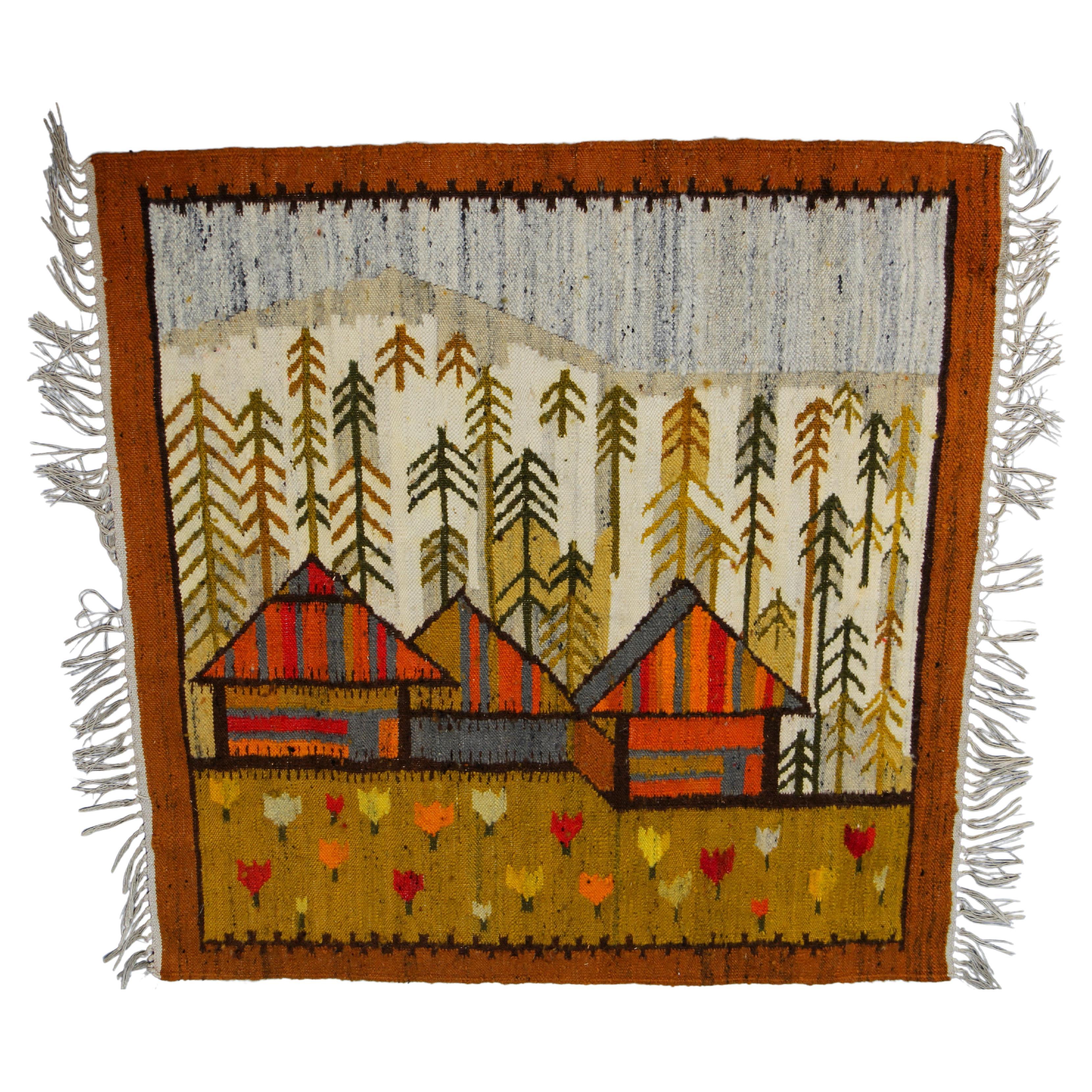 Vintage Handwoven Tapestry by Maria Janowska, Poland, Late 20th Century For Sale