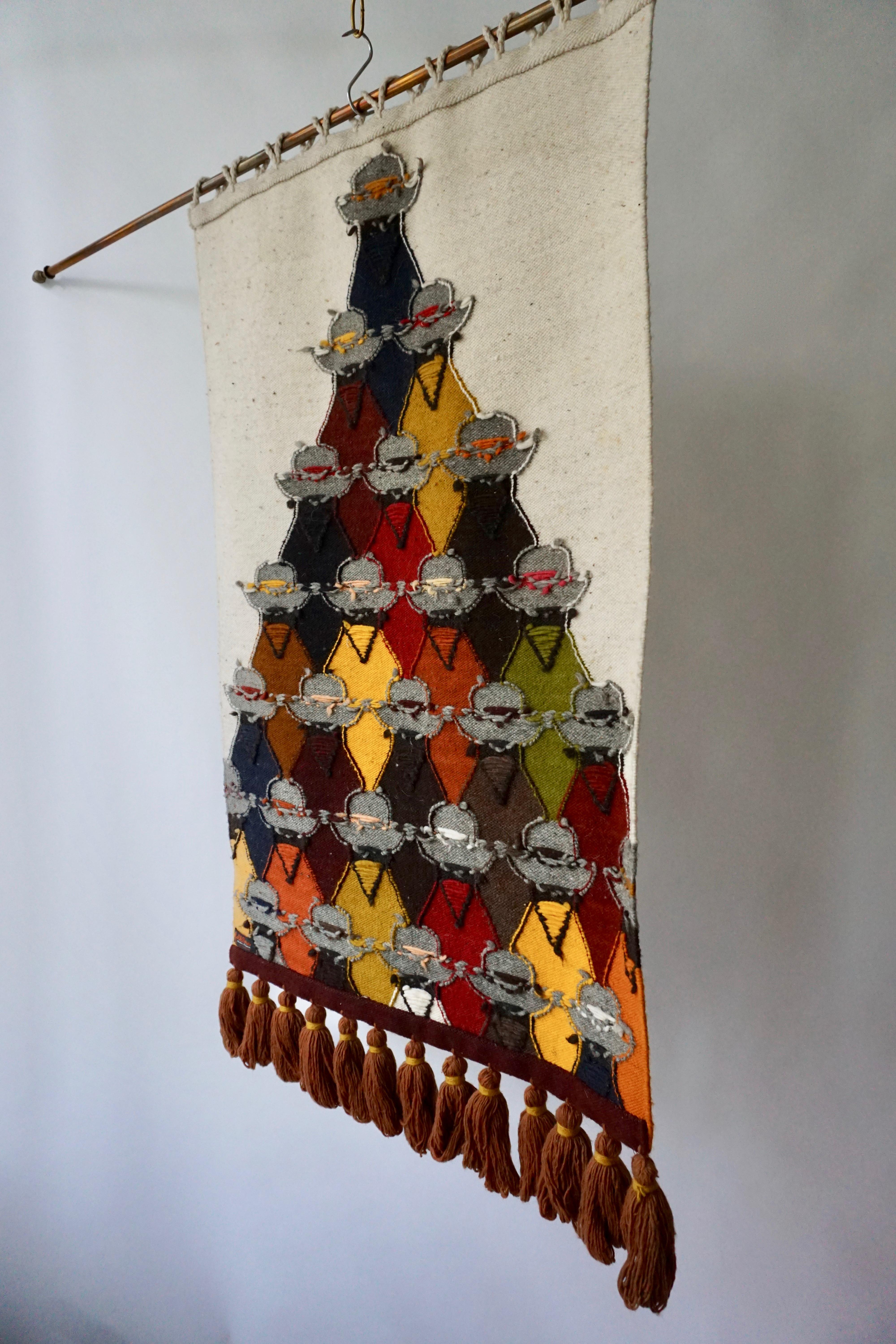 Vintage Handwoven Tapestry in Wool by Olga Fisch 4