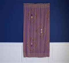 Vintage Handwoven Textile with Geometrical Embroidery, West Africa, 1970's