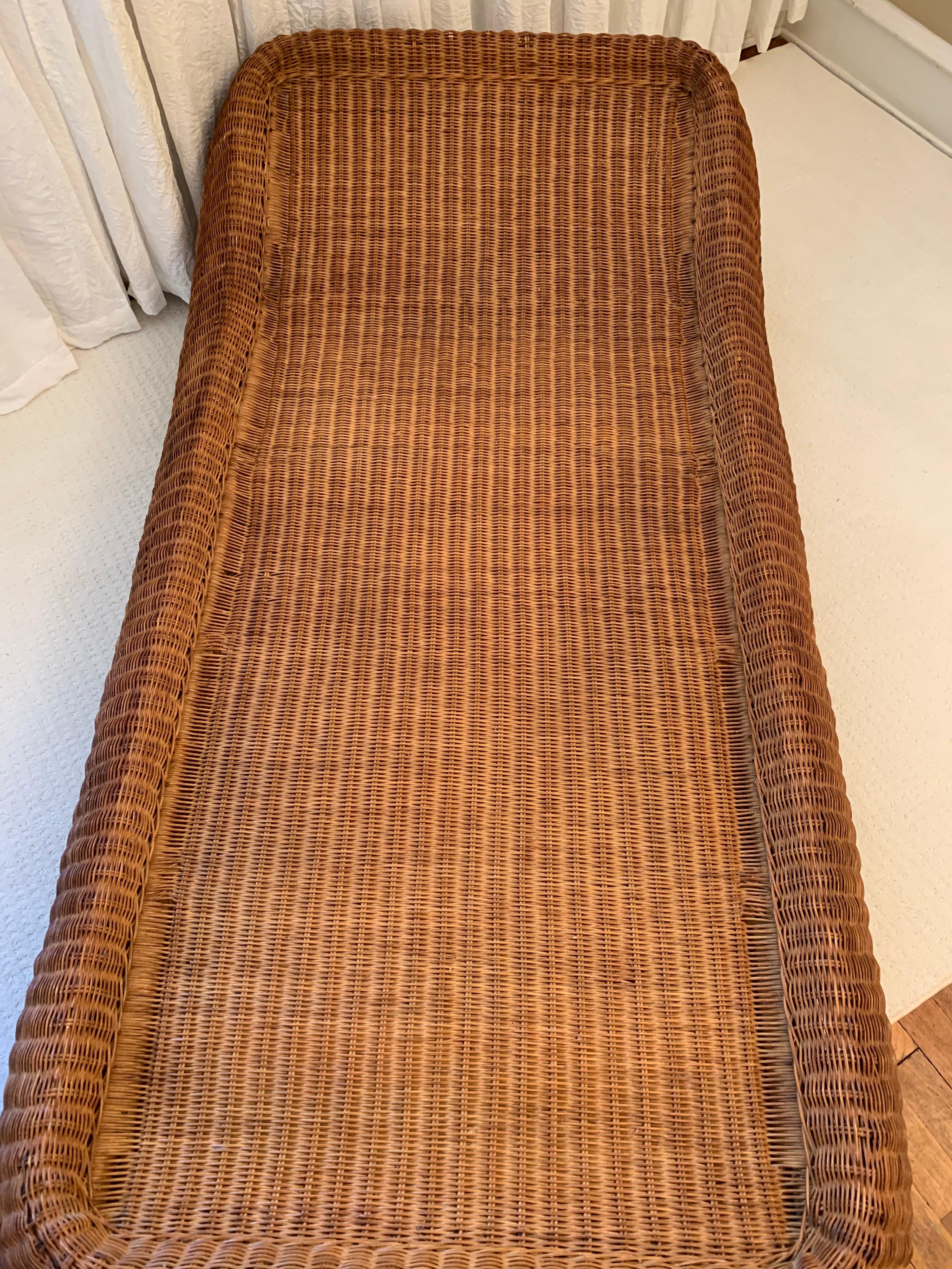 Vintage Handwoven Wicker Chaise Lounge, 1970’s 3