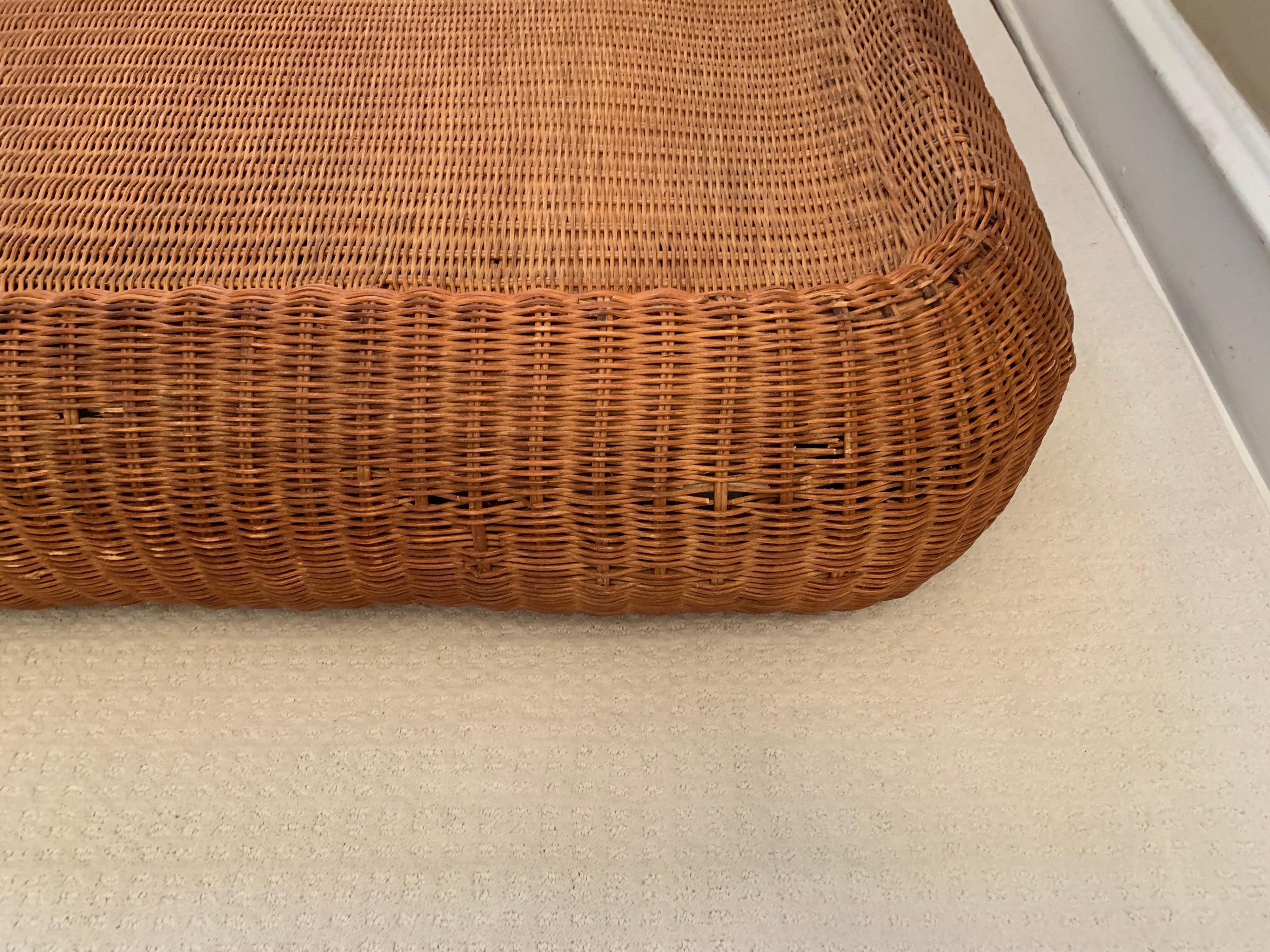 Vintage Handwoven Wicker Chaise Lounge, 1970’s 2