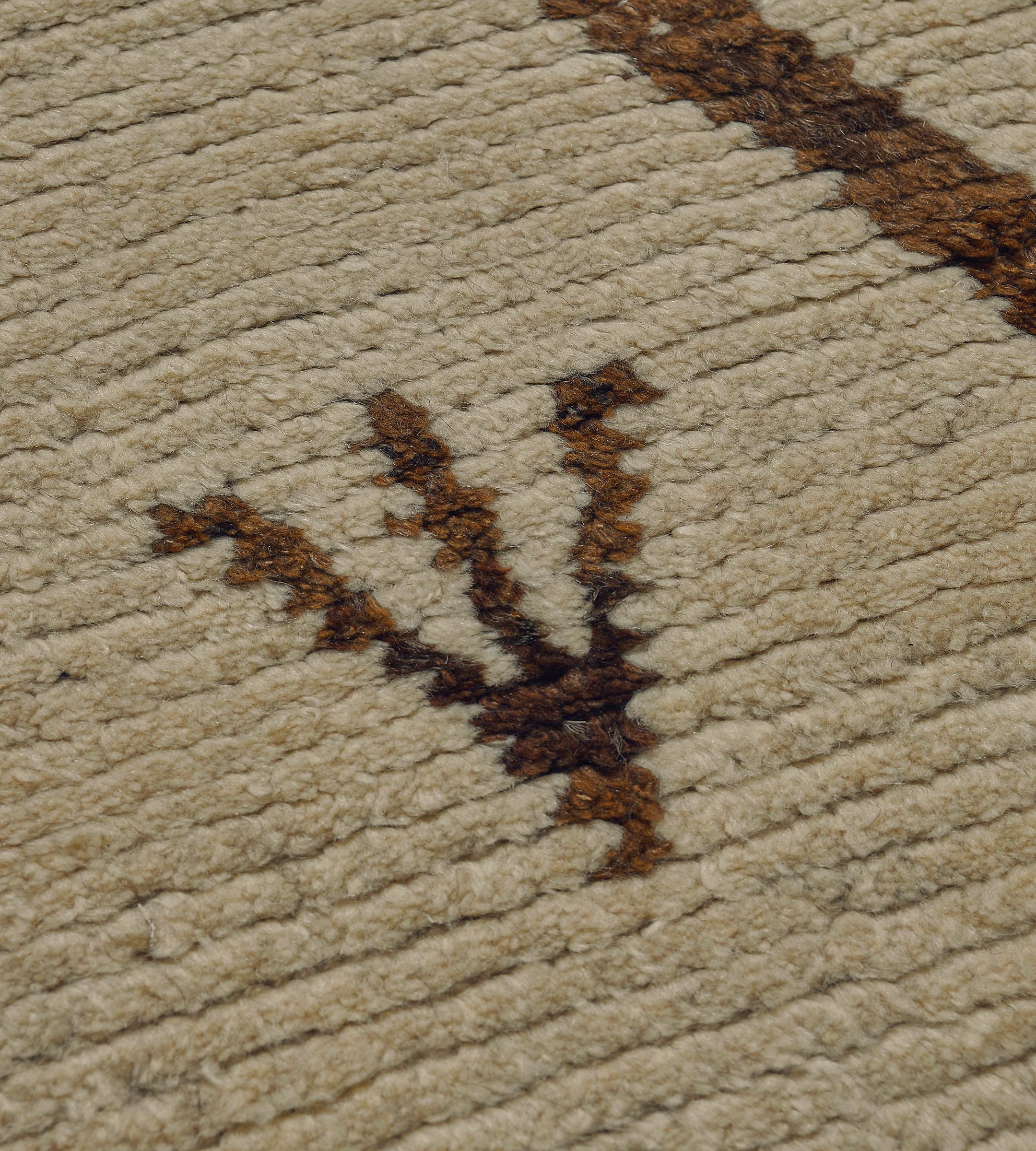 Late 20th Century Vintage Handwoven Wool Moroccan Deco Rug For Sale