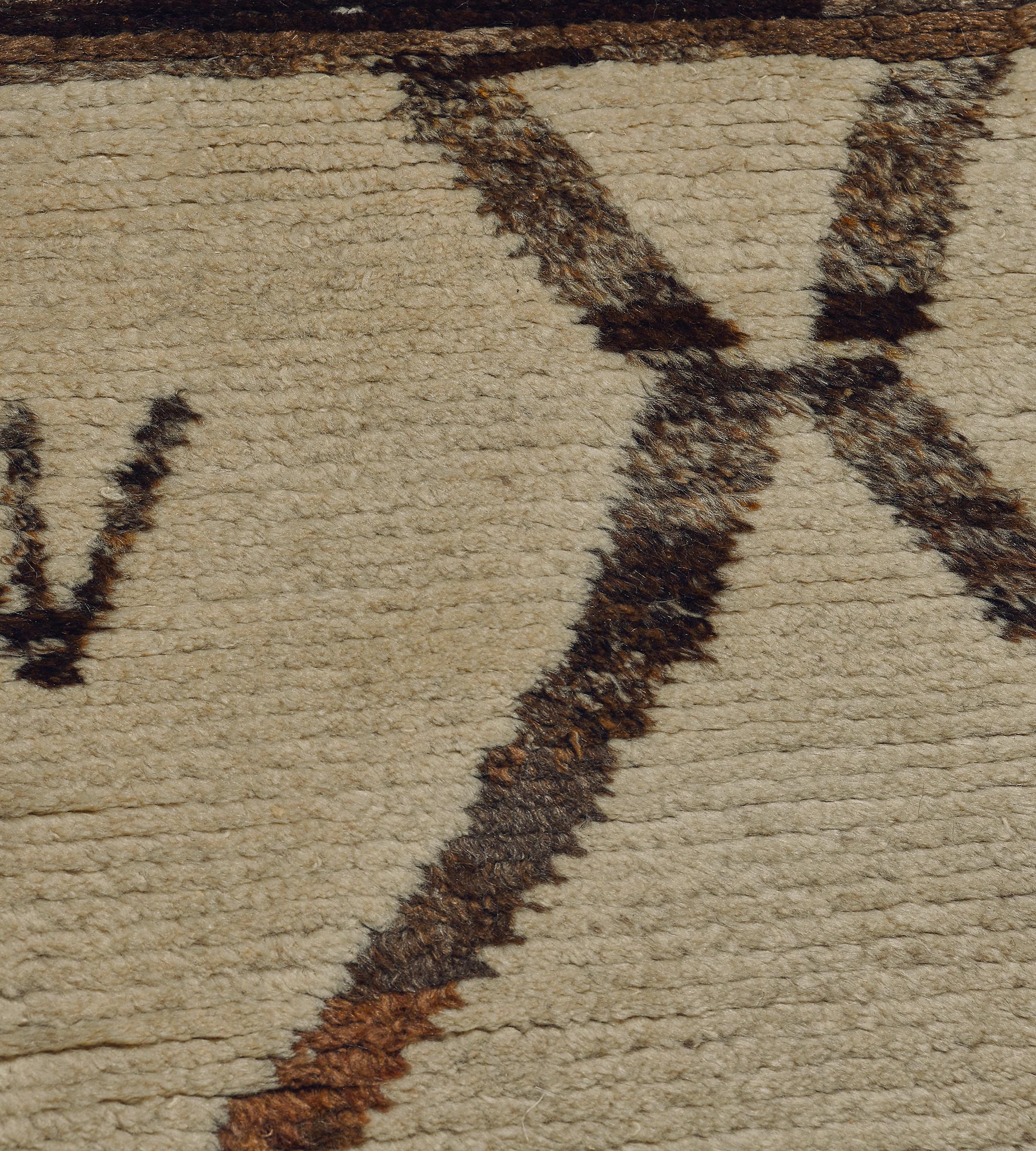 Vintage Handwoven Wool Moroccan Deco Rug For Sale 1