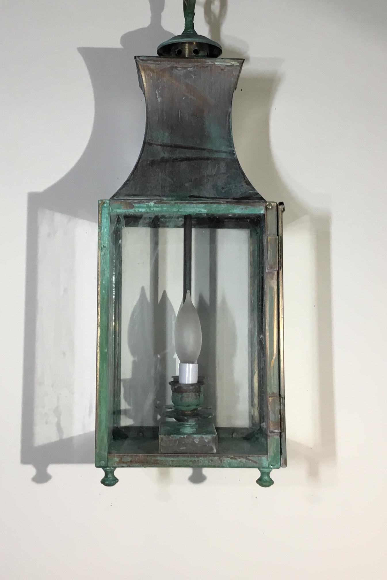 Vintage Hanging Brass Lantern 8
