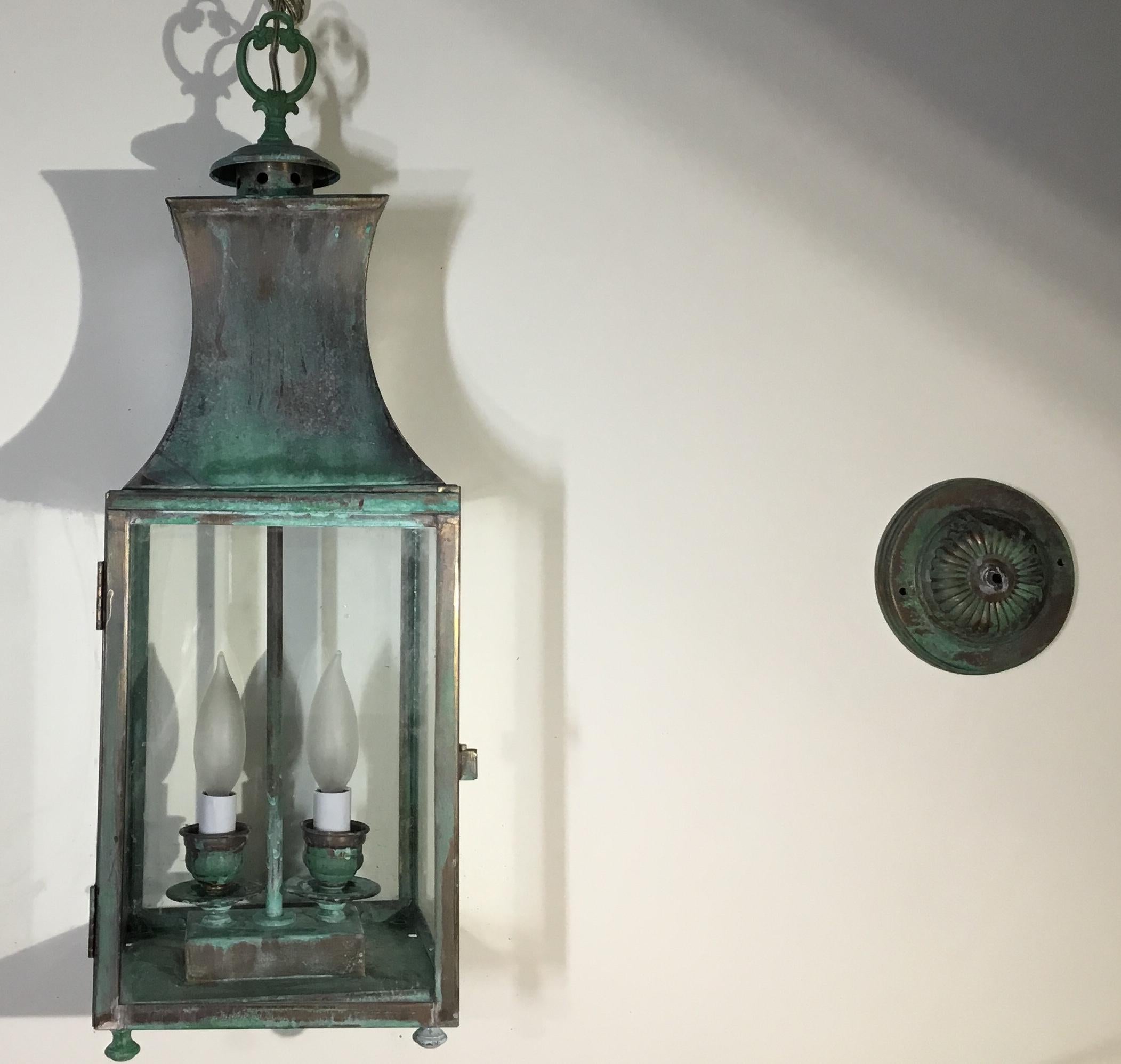 Vintage Hanging Brass Lantern 10