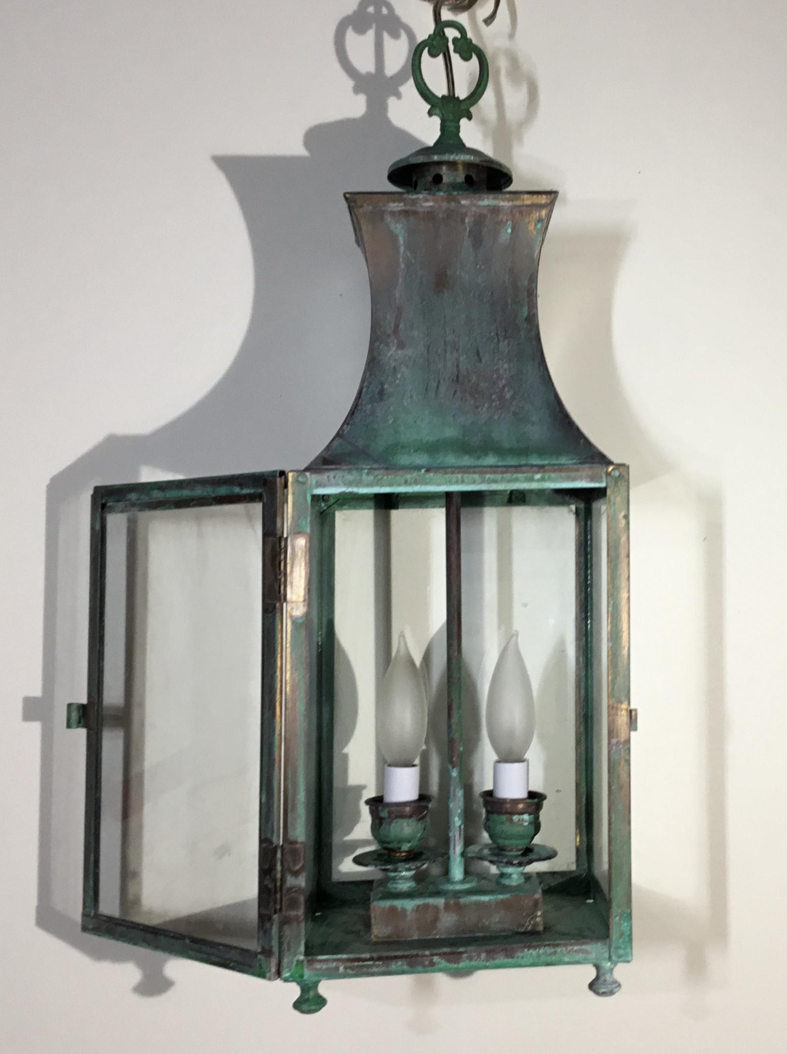 20th Century Vintage Hanging Brass Lantern