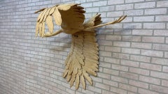 Vintage Hanging Flying Swan Sculpture Signed by Sylvia Weis