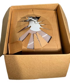 Vintage Hanging Globe Ball Fixture by Glowtex after Heifietz c 1970s Mint in Box