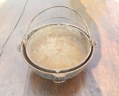 Vintage Hanging Kettles with Wonderful Rustic Patina circa 1900s, a Pair