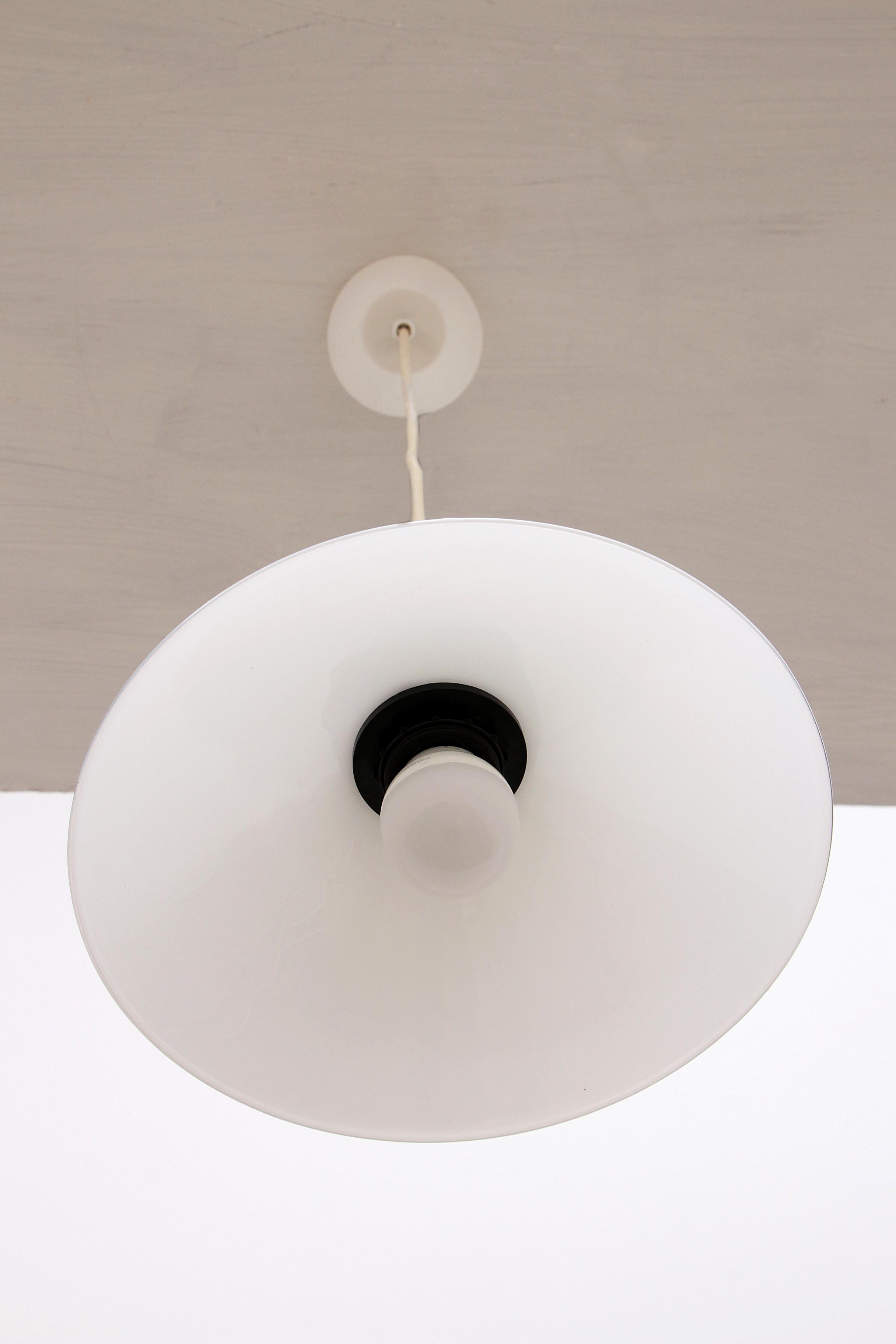 Vintage hanging lamp by Soholm made of white glass, 1970 4