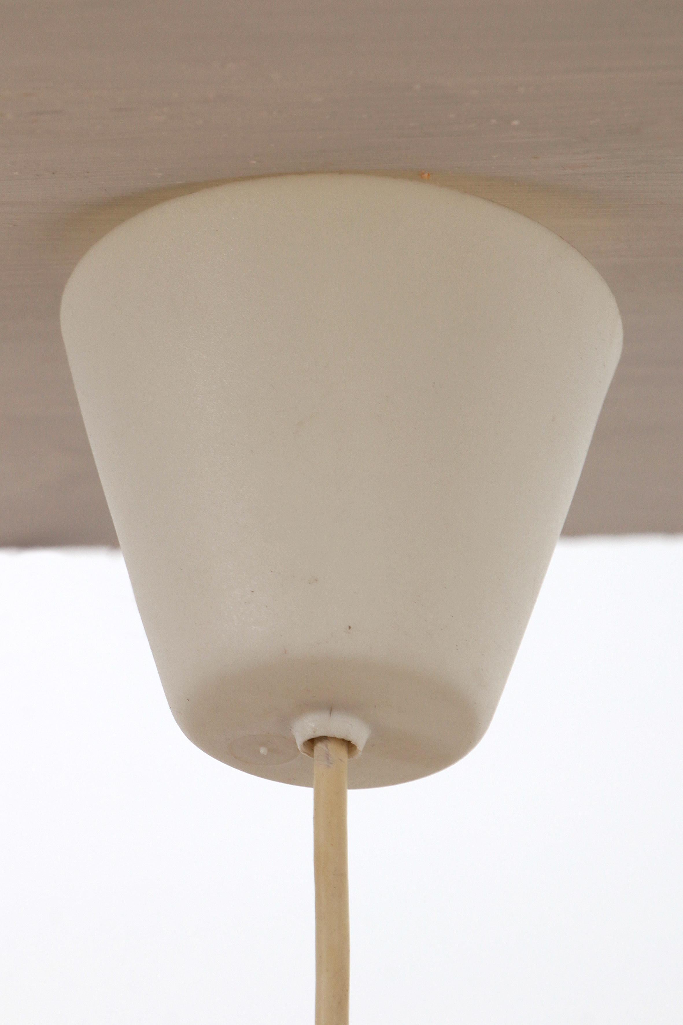 Vintage hanging lamp by Soholm made of white glass, 1970 For Sale 2
