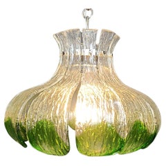 Vintage hanging lamp with murano glass, for Mazzega, 1960s