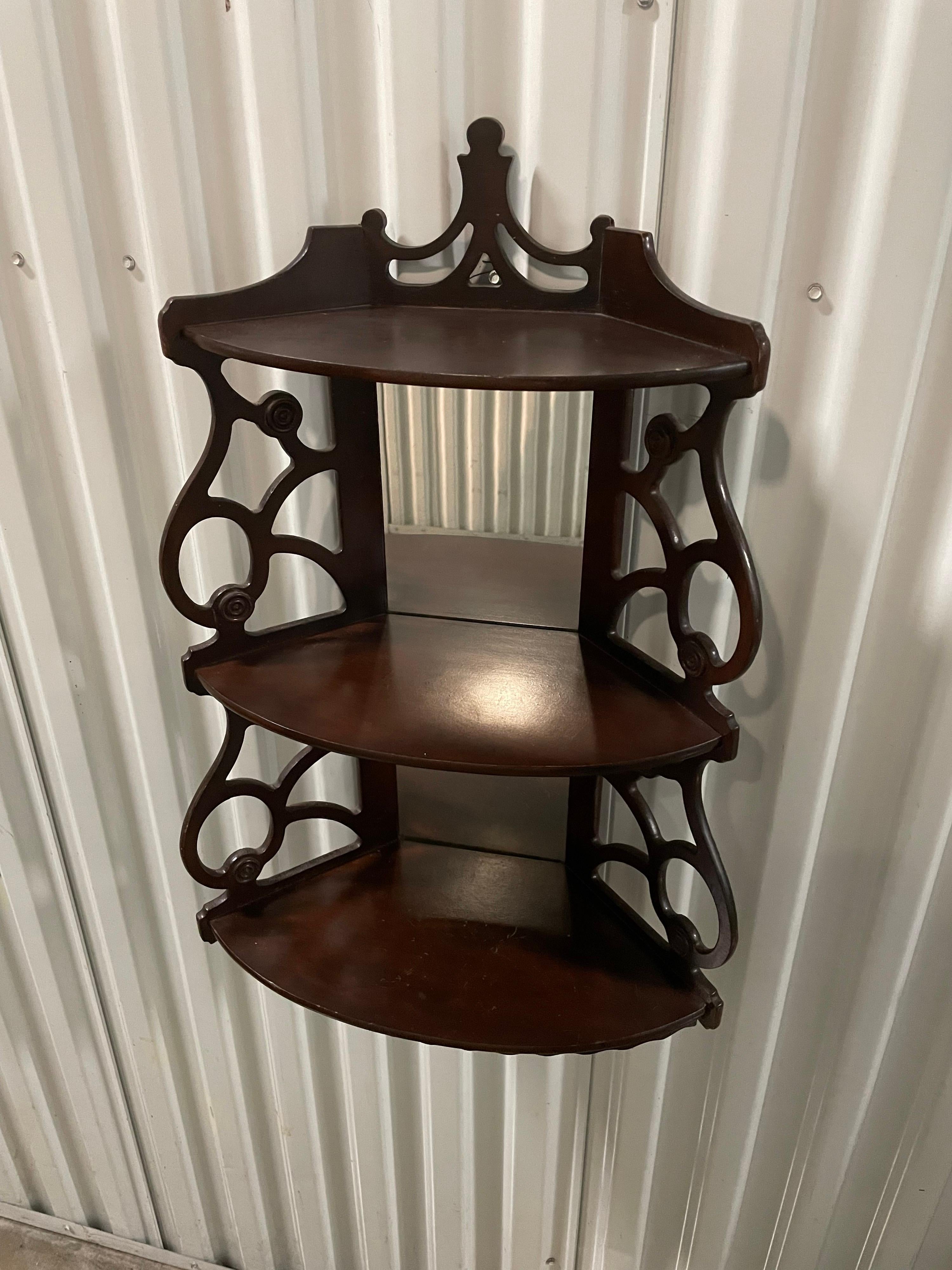 antique corner shelf wall hanging