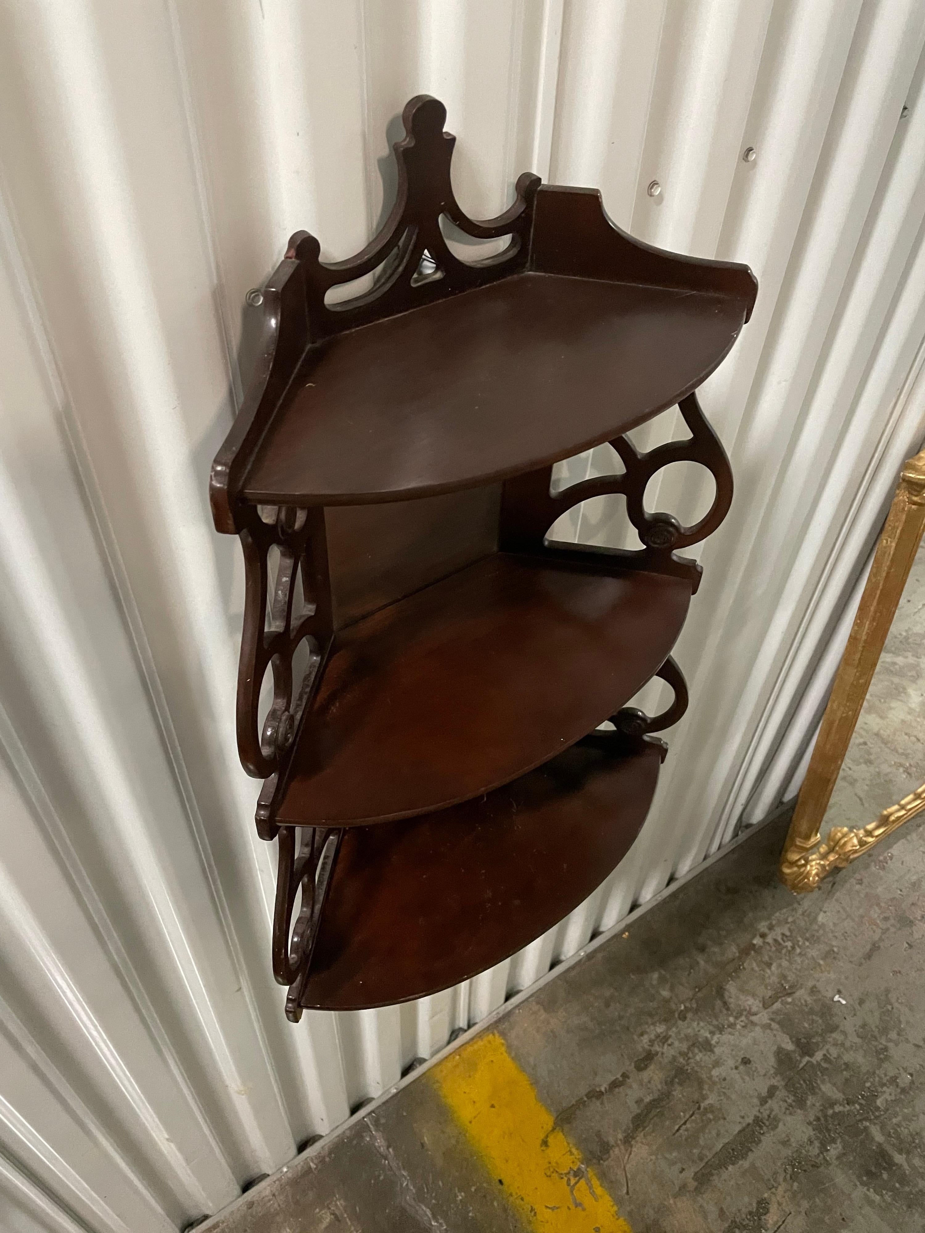 mahogany corner shelf