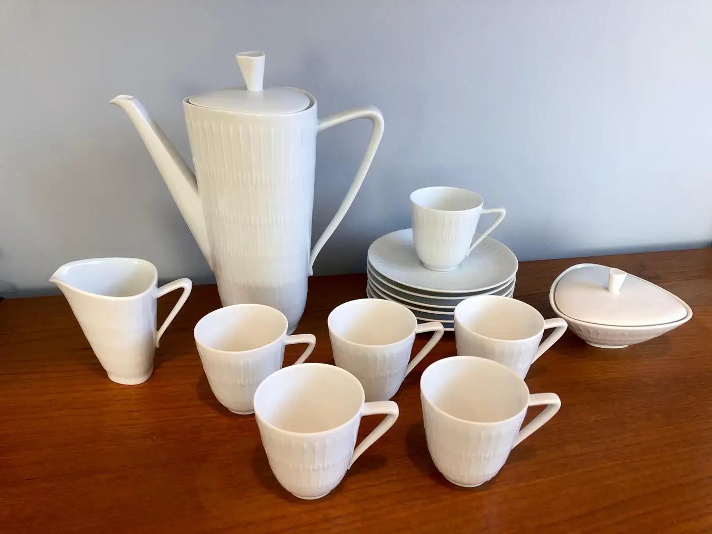 Vintage Hans Achtziger para Hutschenreuther Selb Juego de café Demitasse Alemán en venta