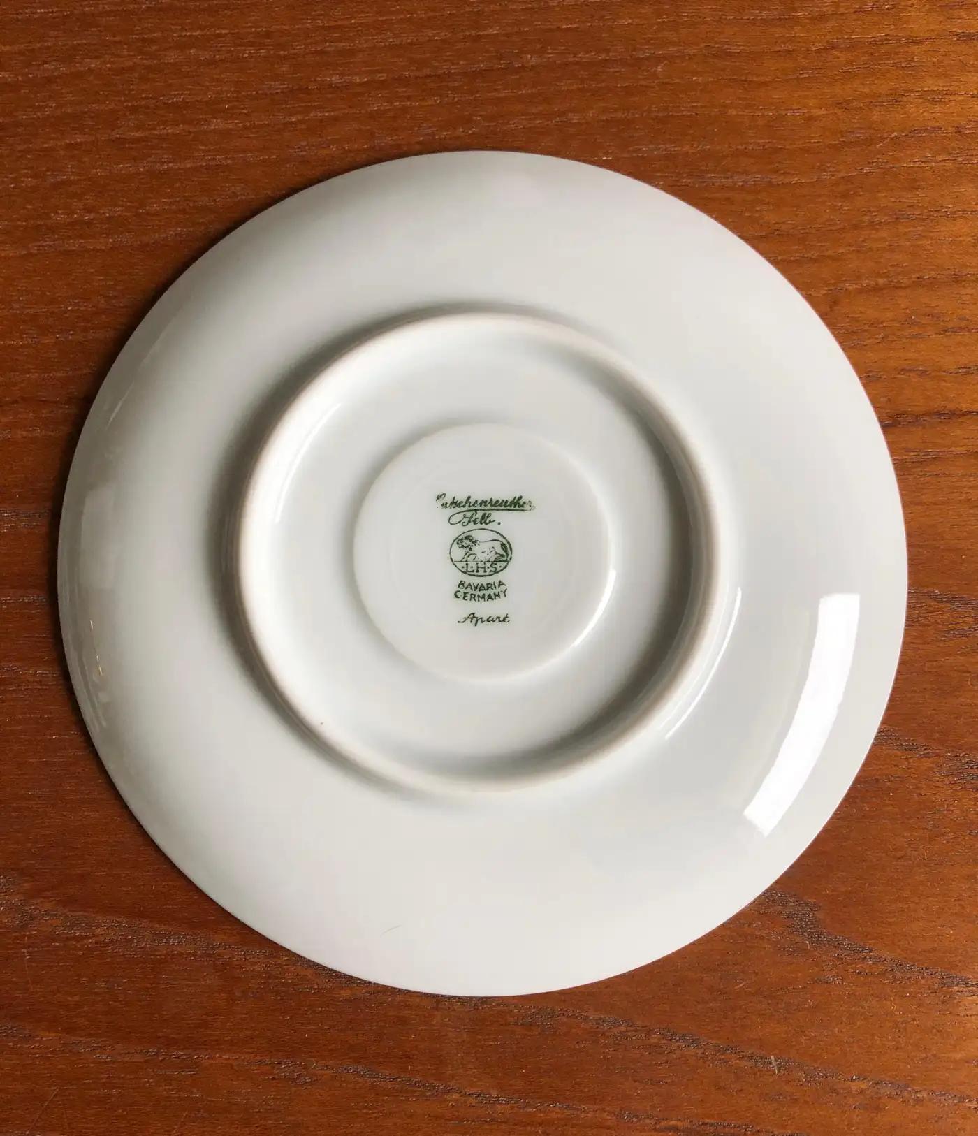 Vintage Hans Achtziger para Hutschenreuther Selb Juego de café Demitasse Porcelana en venta