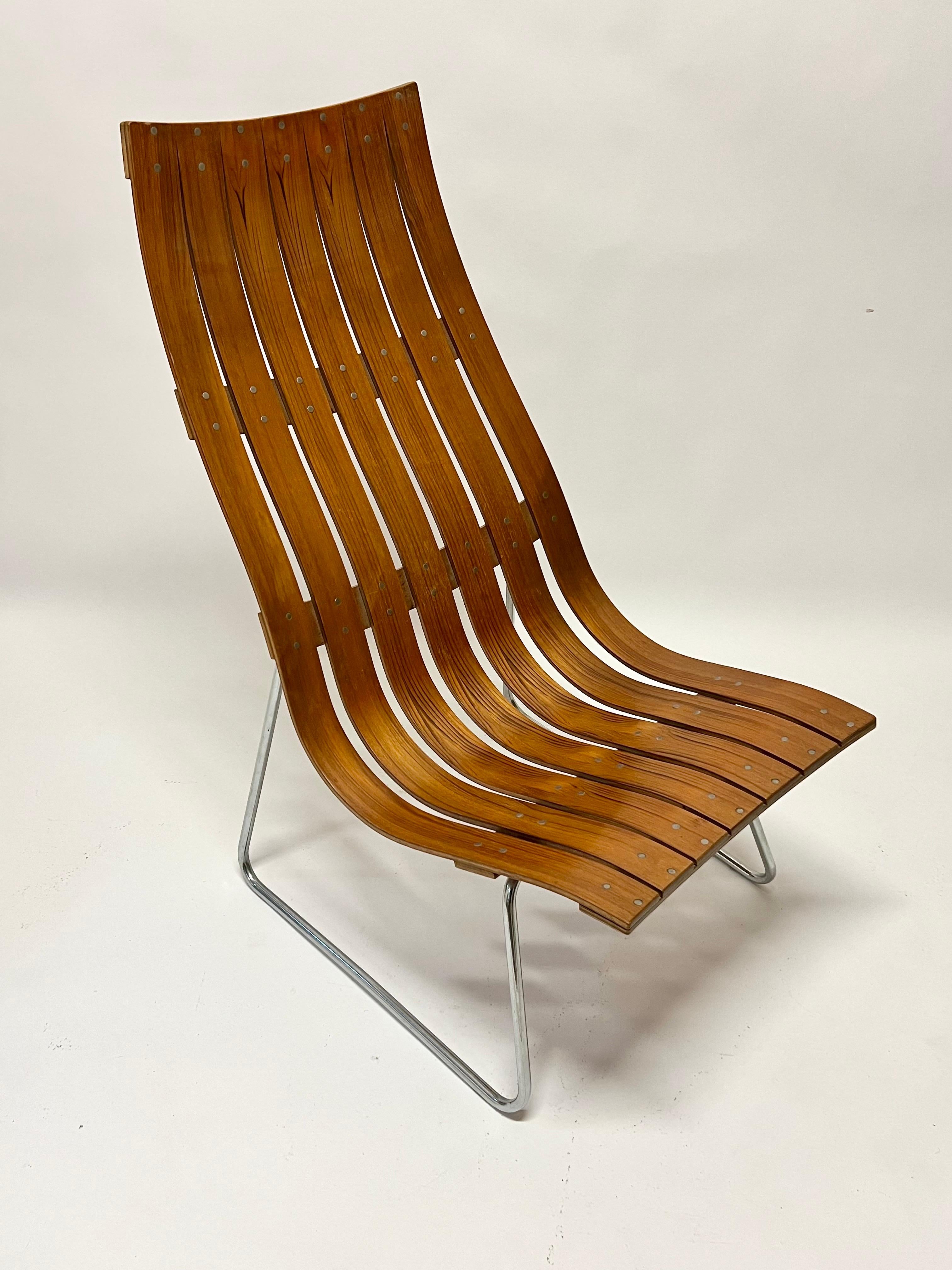Scandinavian Modern Vintage Hans Brattrud ‘Scandia” Teak Lounge Chair 1960s