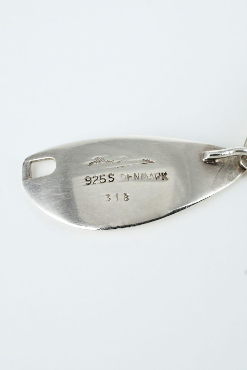 Vintage Hans Hansen Sterling Silver Modernist Leaf Link Necklace, 1970s For Sale 1