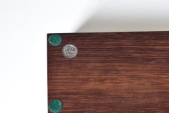 Scatola di fiammiferi vintage Hans Hansen in legno e argento 1950 Made in Denmark