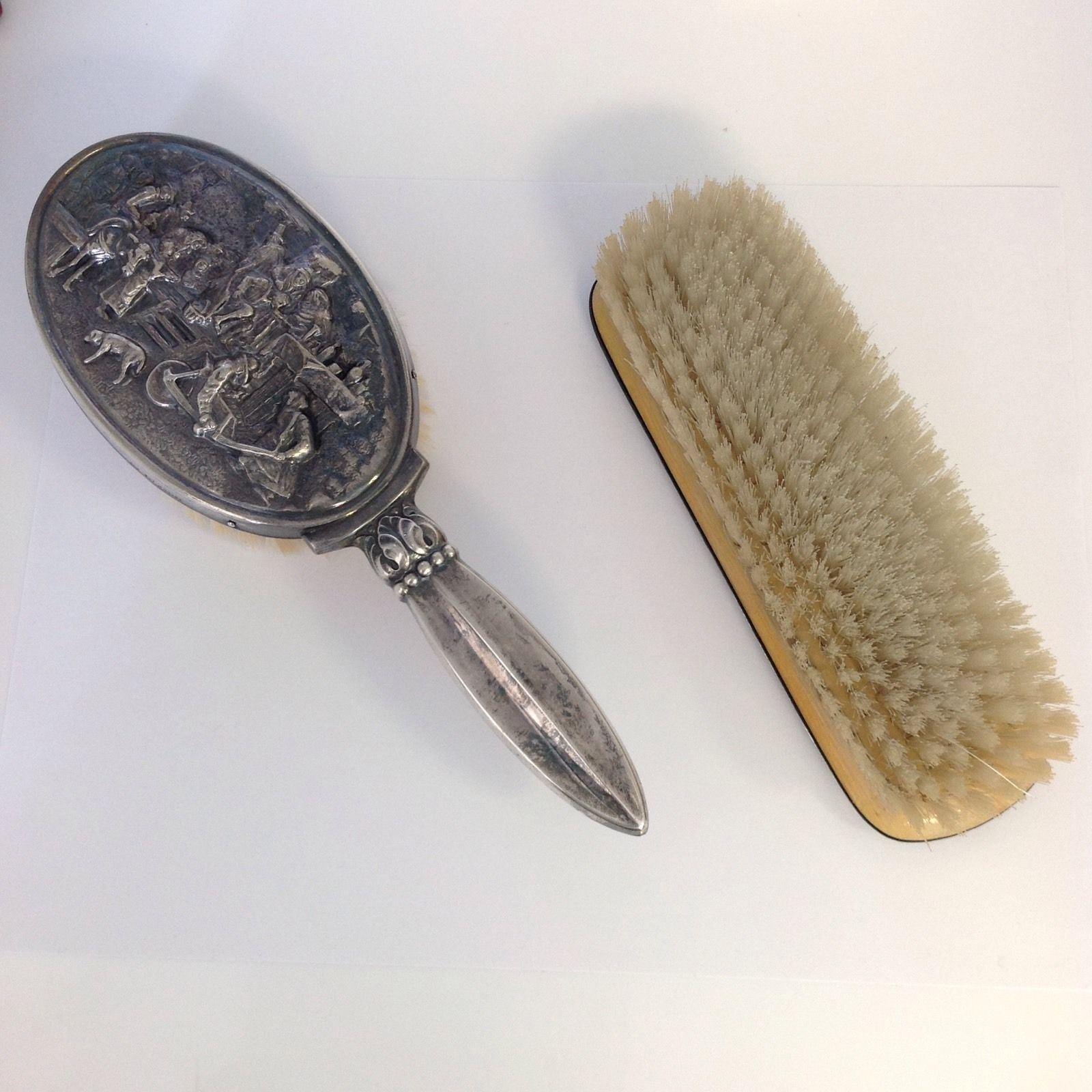 silver plated hairbrush