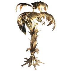 Vintage Hans Kögl Gilt Palm Tree, Table Lamp, 1970s