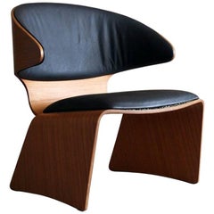 Vintage Hans Olsen Teak and Leather Bikini Lounge Chair
