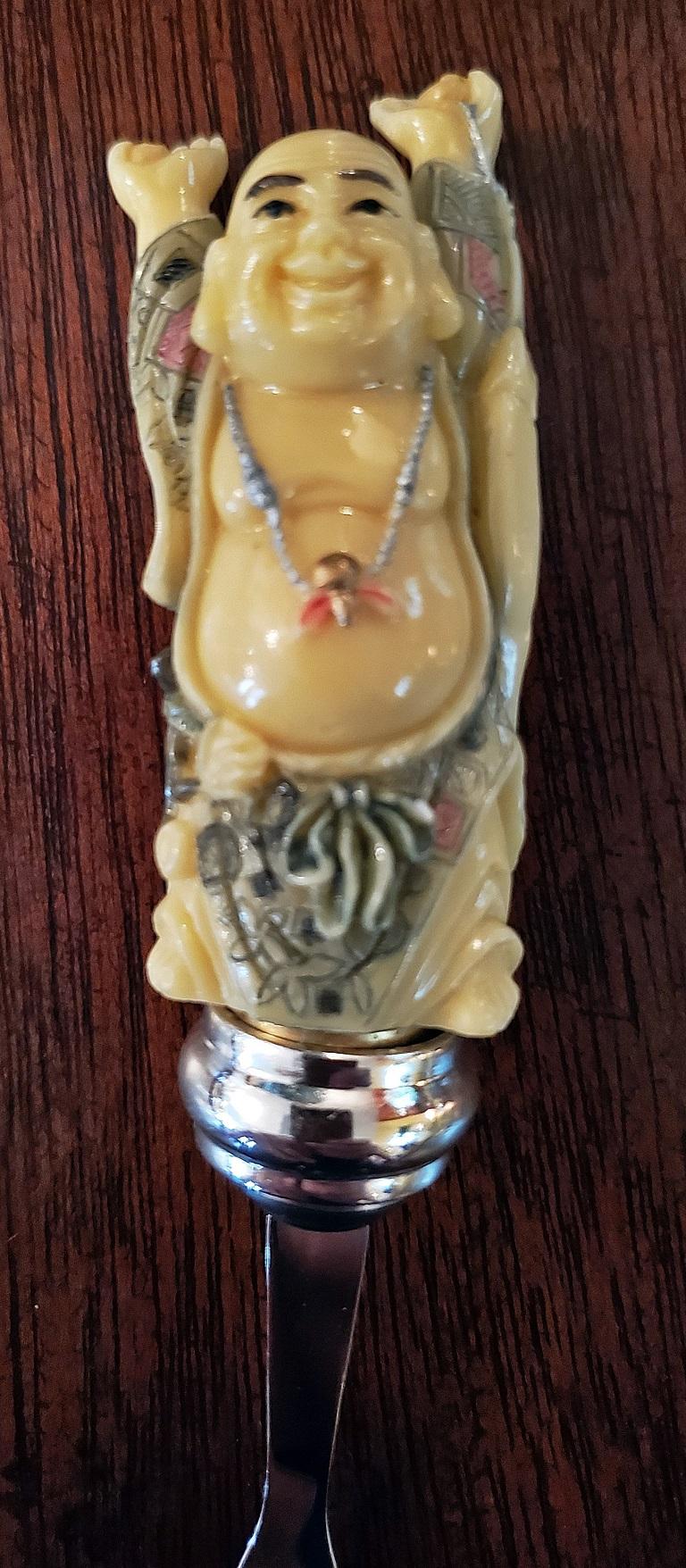 Vintage Hans Turnwald Bone Buddha Butter Knife Set For Sale 2