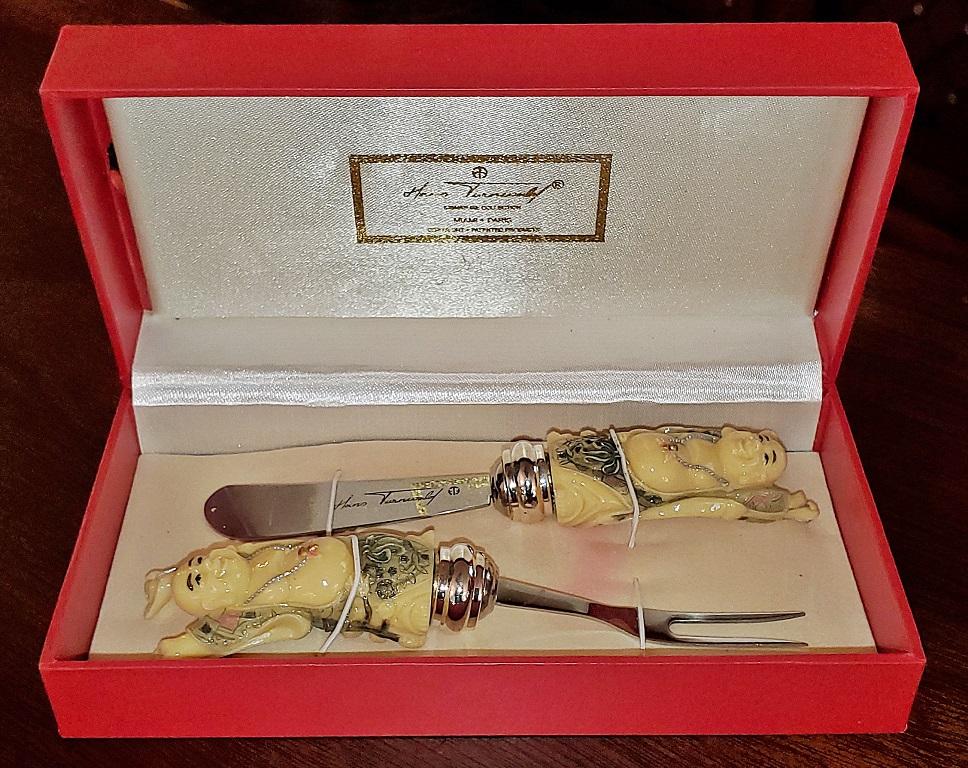 Mid-Century Modern Vintage Hans Turnwald Os Buddha Butter Knife Set en vente