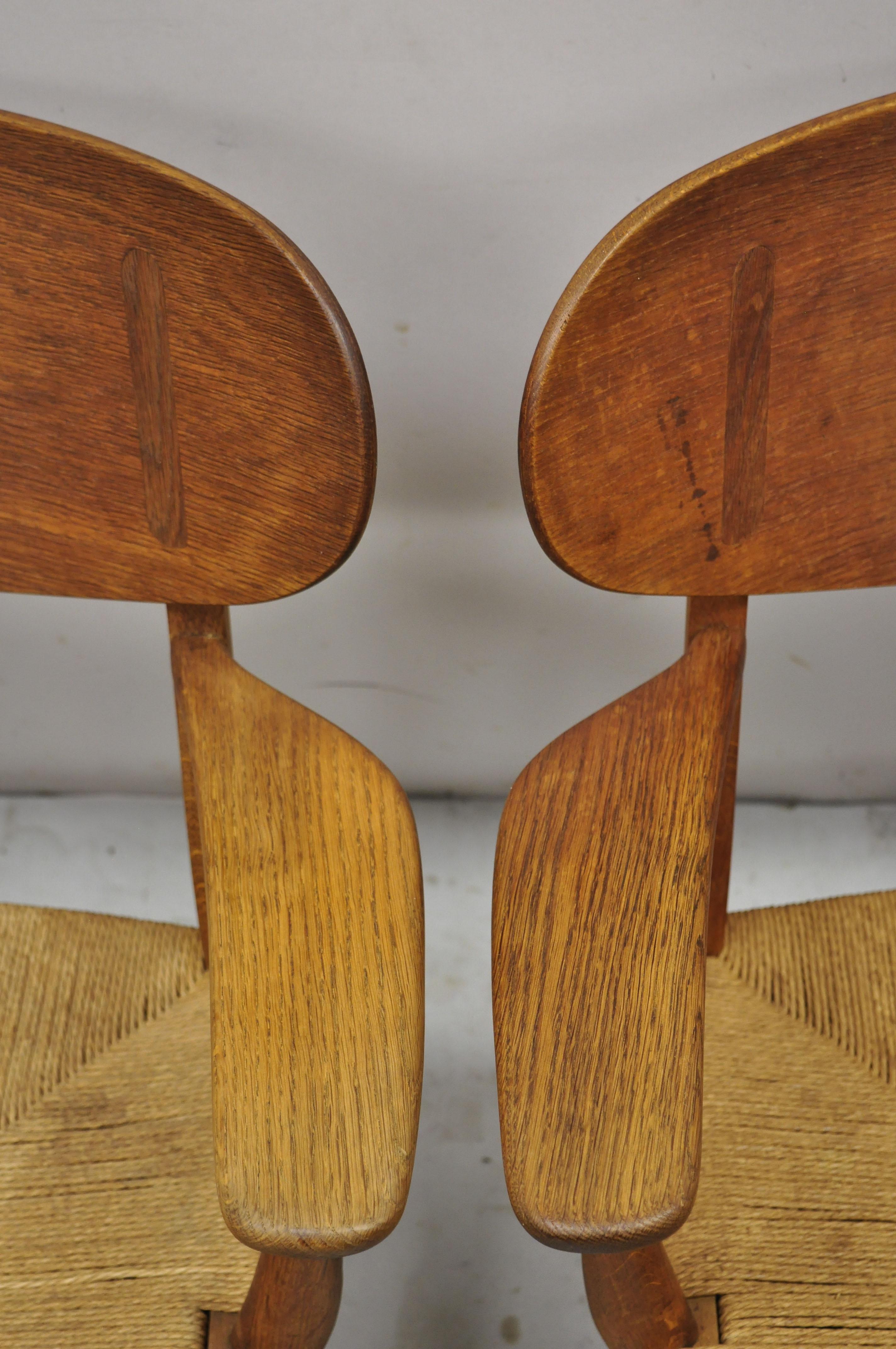 Vintage Hans Wegner CH22 Carl Hansen & Son Oak Lounge Easy Chairs MCM, a Pair For Sale 2