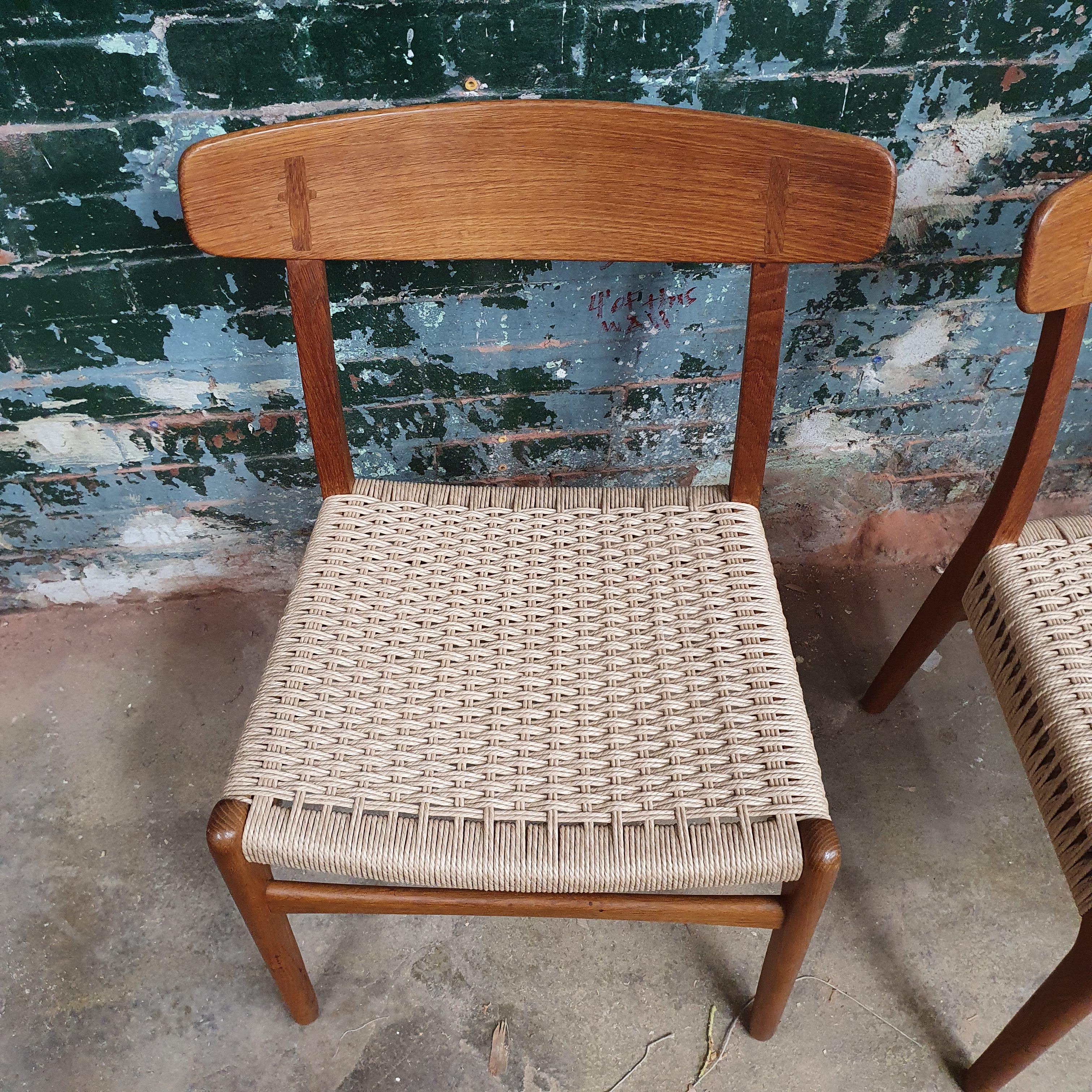Vintage Hans Wegner CH23 Beistellstühle, 4er-Set (Skandinavische Moderne) im Angebot