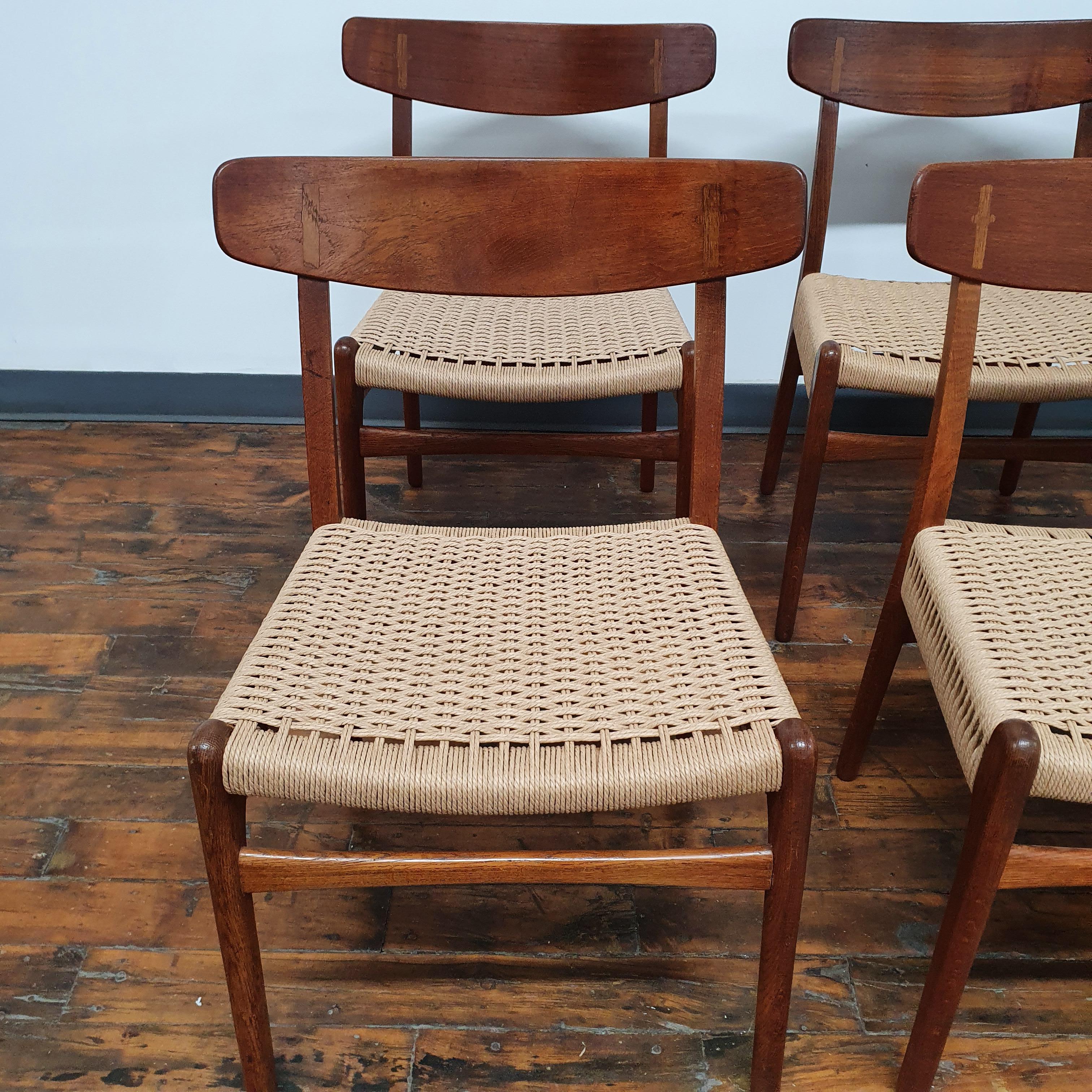 Vintage Hans Wegner CH23 Side Chairs, Set of 8 3