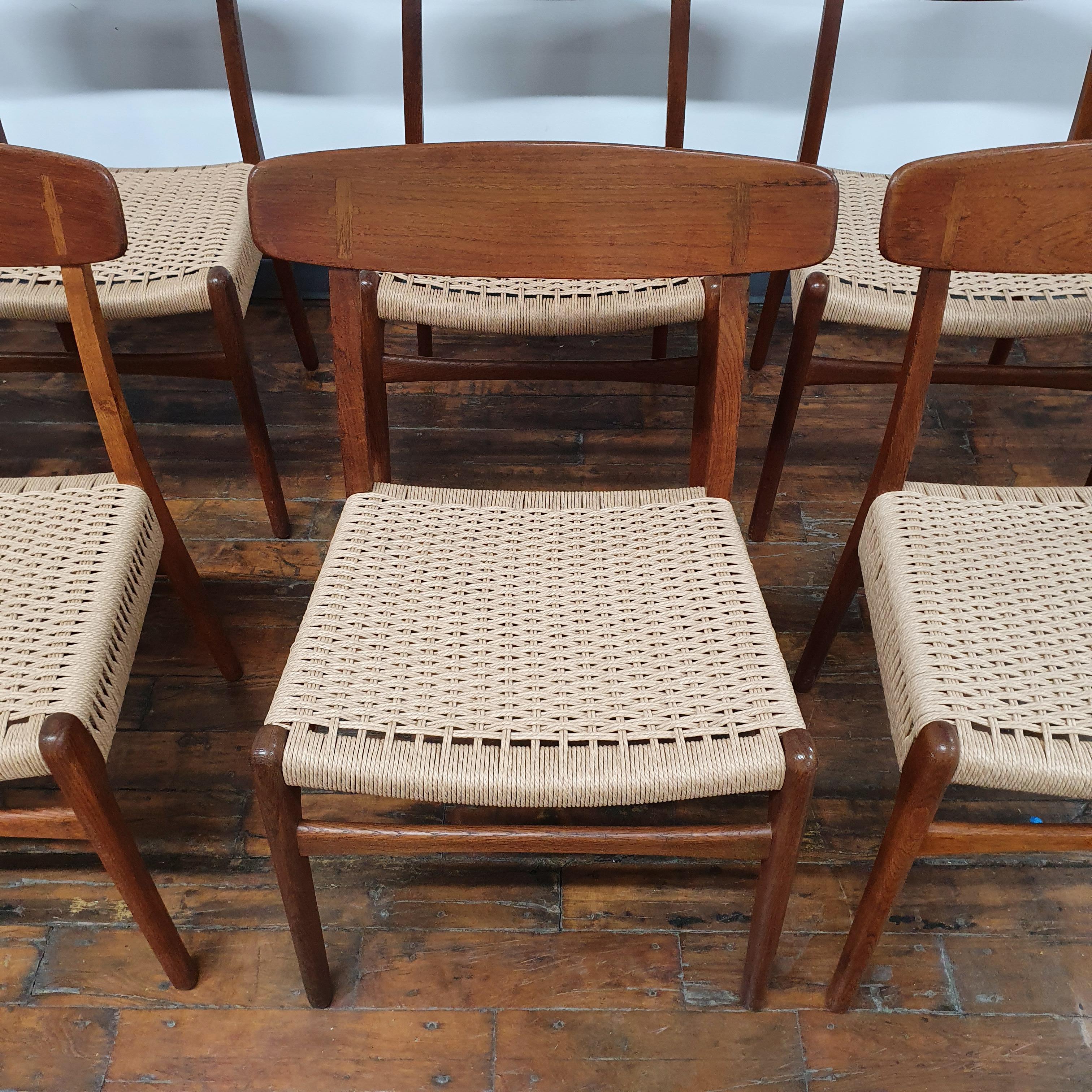 Vintage Hans Wegner CH23 Side Chairs, Set of 8 5