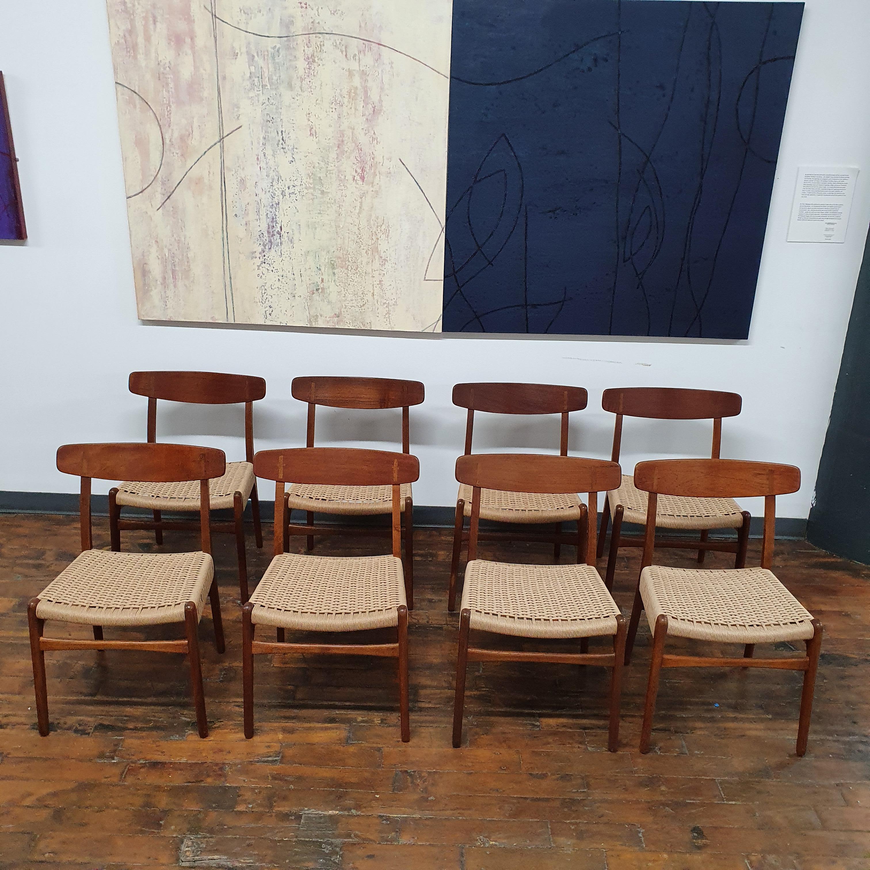 Vintage Hans Wegner CH23 Side Chairs, Set of 8 6