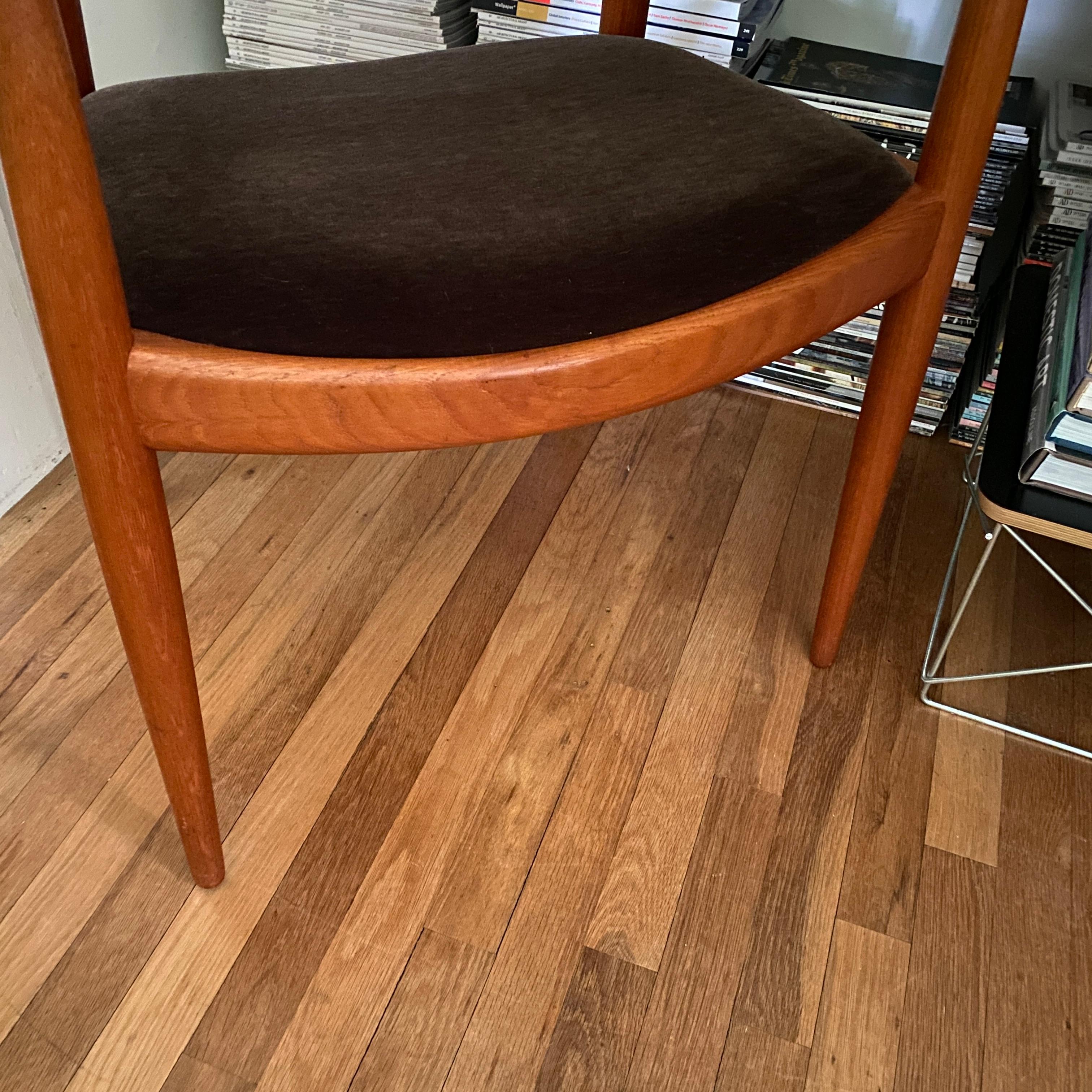 Fabric Vintage Hans Wegner Chair for Johannes Hansen, Made in Denmark For Sale