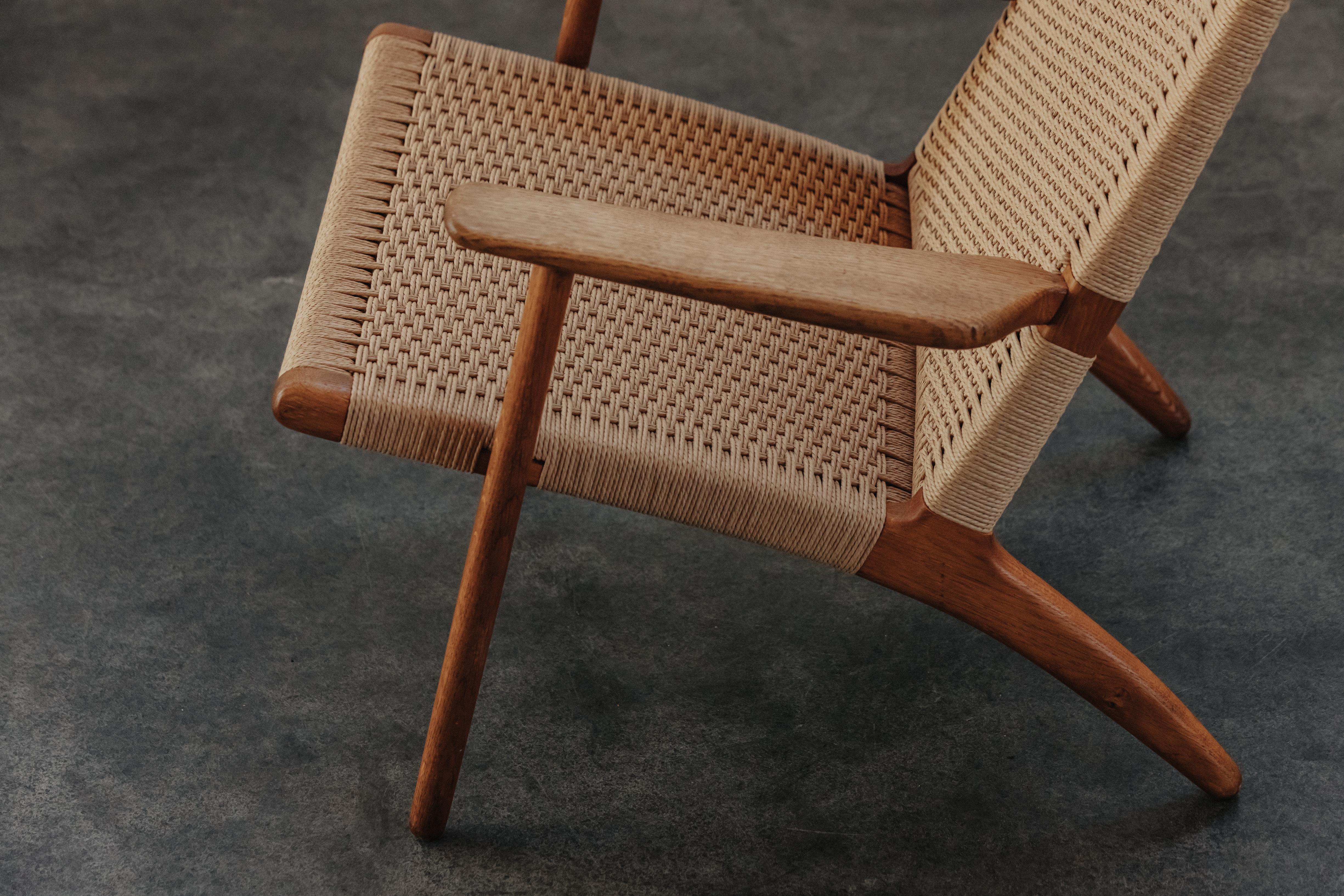 Fin du 20e siècle Chaise longue vintage Hans Wegner, modèle CH25, Danemark 1970 en vente