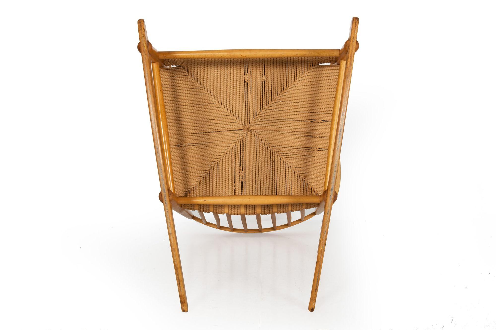 Vintage Hans Wegner Model J16 Beechwood Rocking Chair circa 1973 4