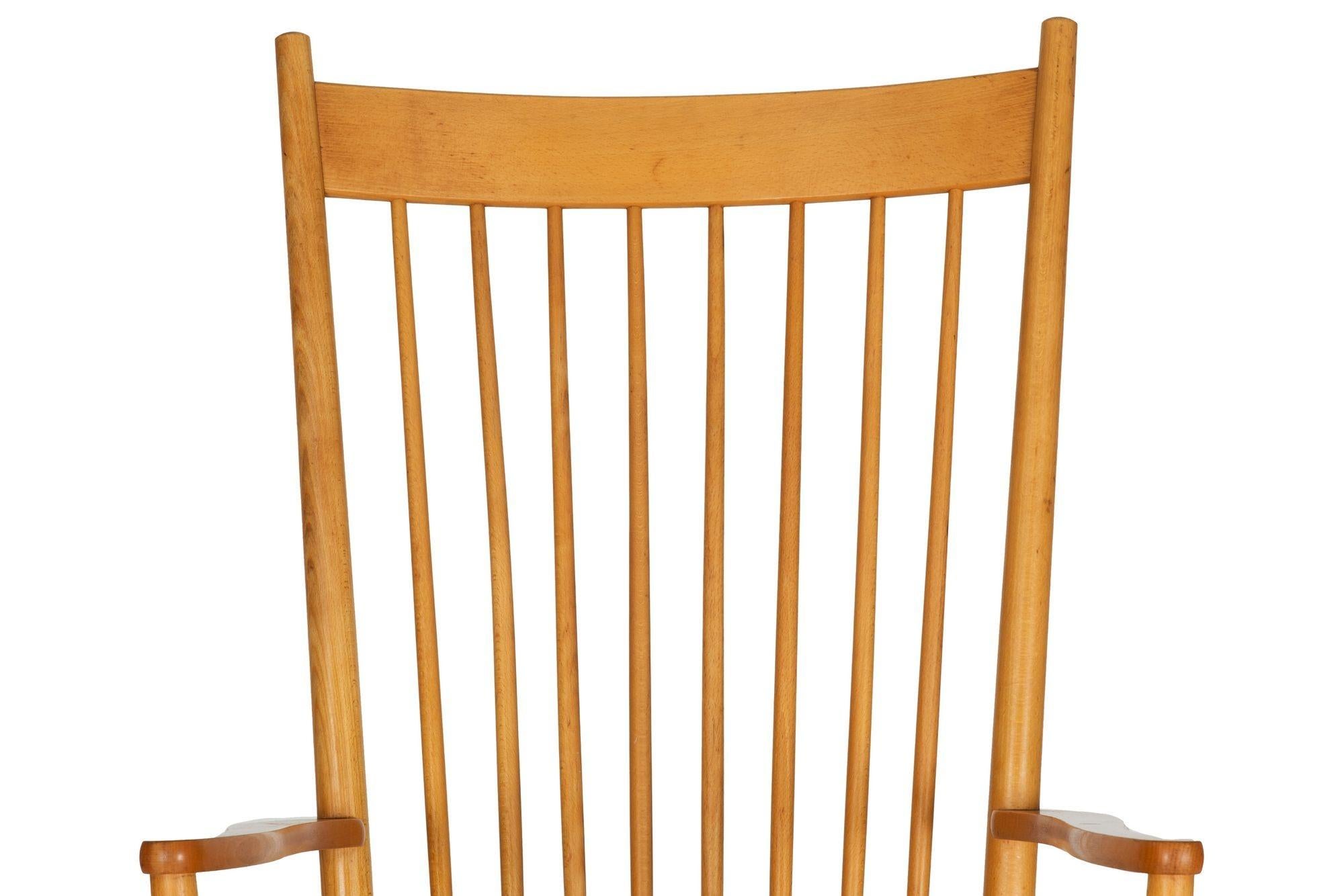 20th Century Vintage Hans Wegner Model J16 Beechwood Rocking Chair circa 1973