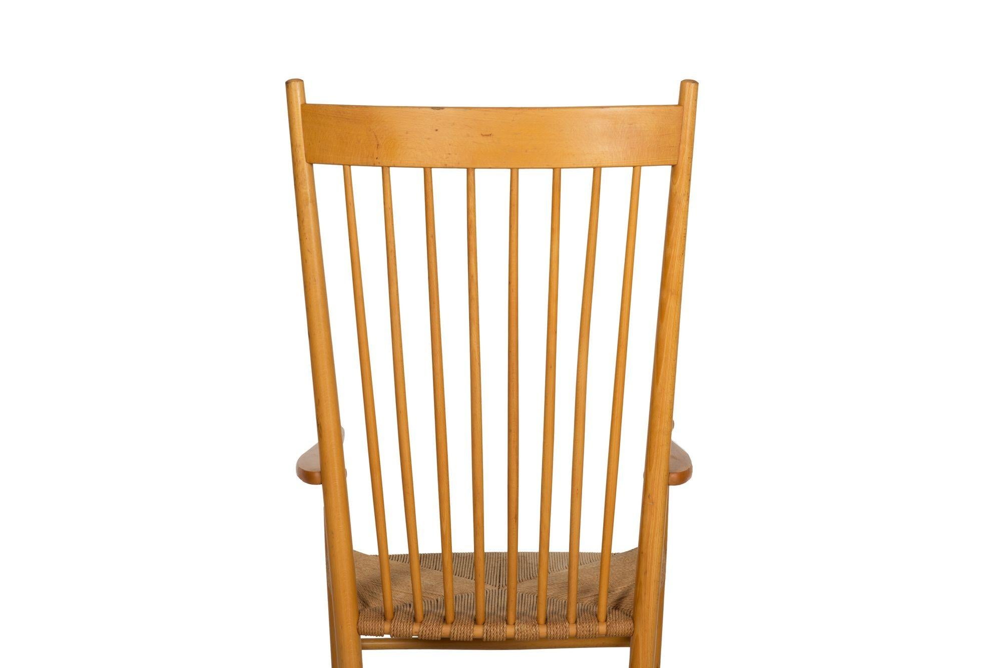 Vintage Hans Wegner Model J16 Beechwood Rocking Chair circa 1973 1