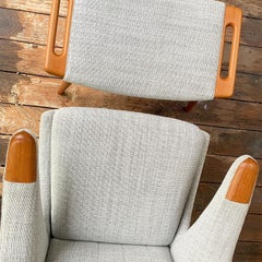 Vintage Hans Wegner "Papa Bear" Lounge Chair and Stool in Teak for Ap Stolen