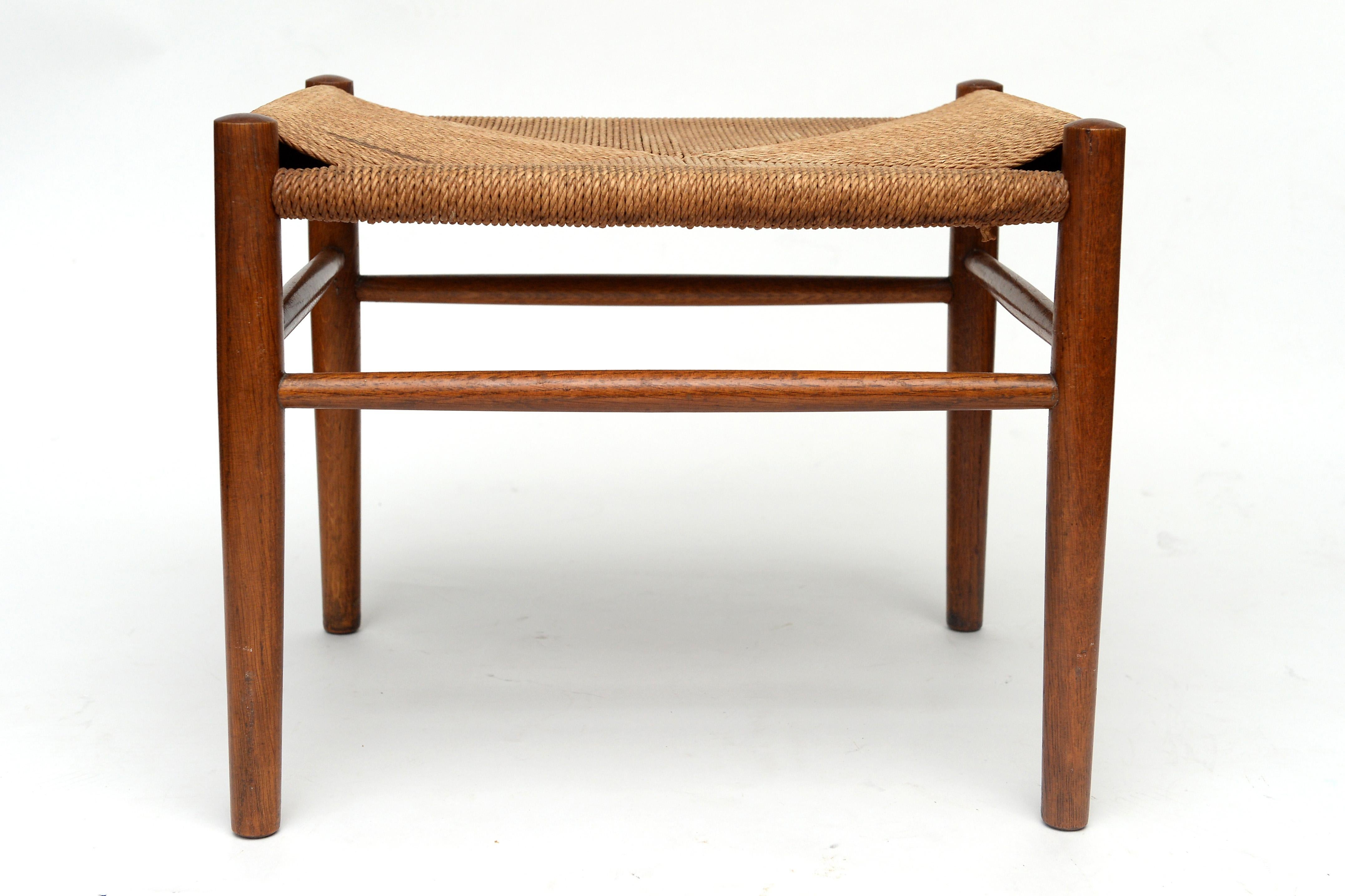 Vintage Hans Wegner Wishbone Chair and a Jorgen Baekmark Stool, 1960s 2