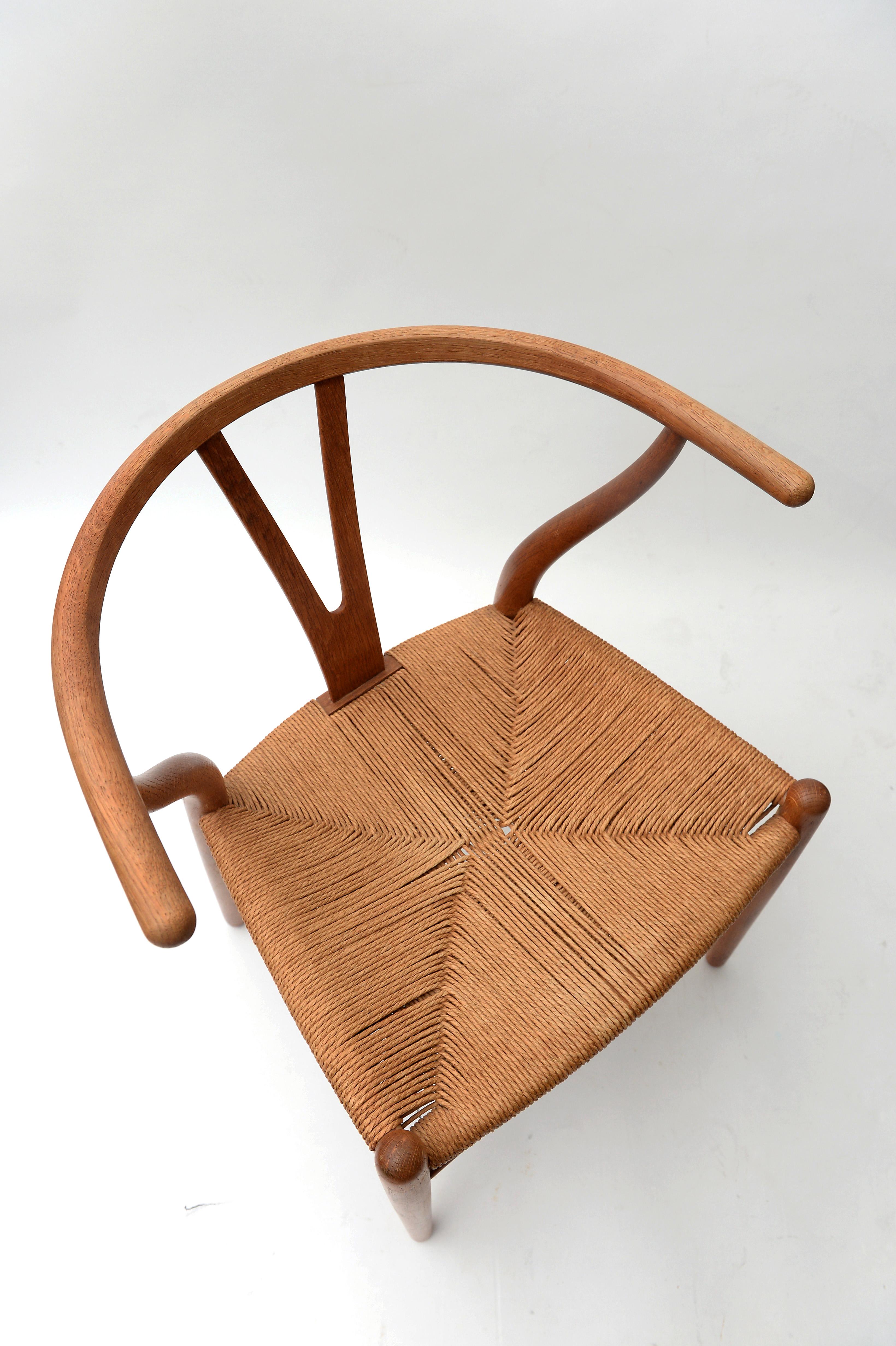 Scandinavian Modern Vintage Hans Wegner Wishbone Chair and a Jorgen Baekmark Stool, 1960s