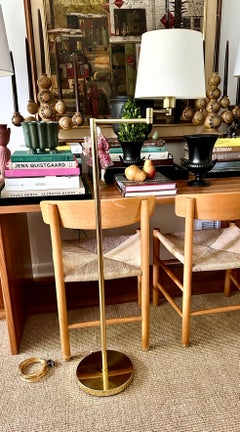 Lampada da terra a braccio girevole in ottone laccato Vintage Hansen Lamps