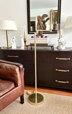 Vintage Hansen Lamps Lacquered Brass Swivel Arm Floor Lamp