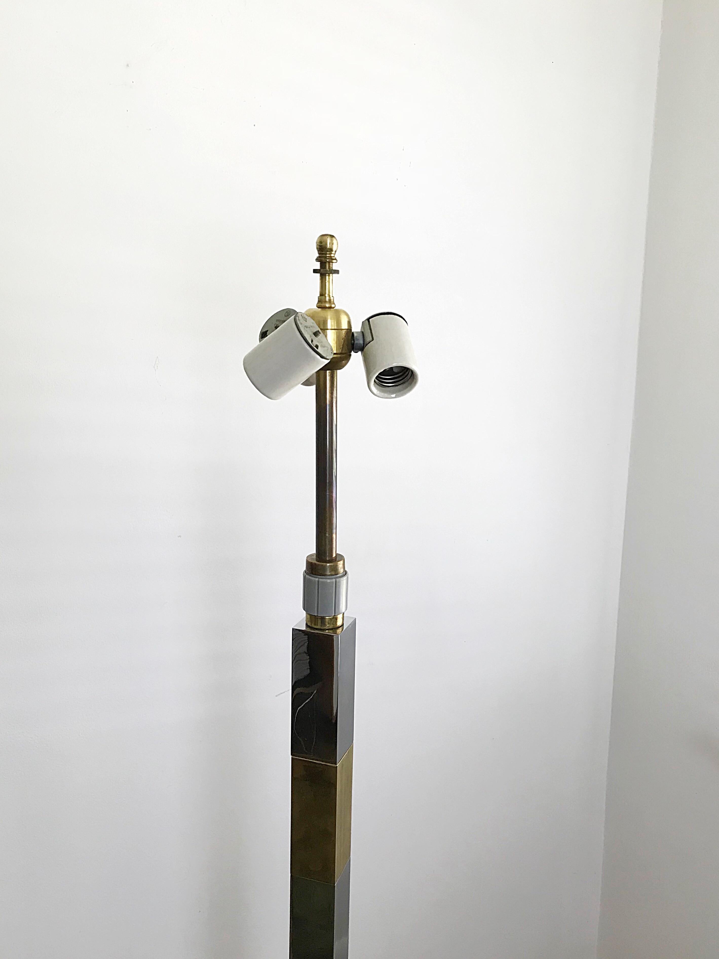 Mid-Century Modern Vintage Hansen Lamps, Stewart Ross James, Brass and Chome Floor Lamp For Sale