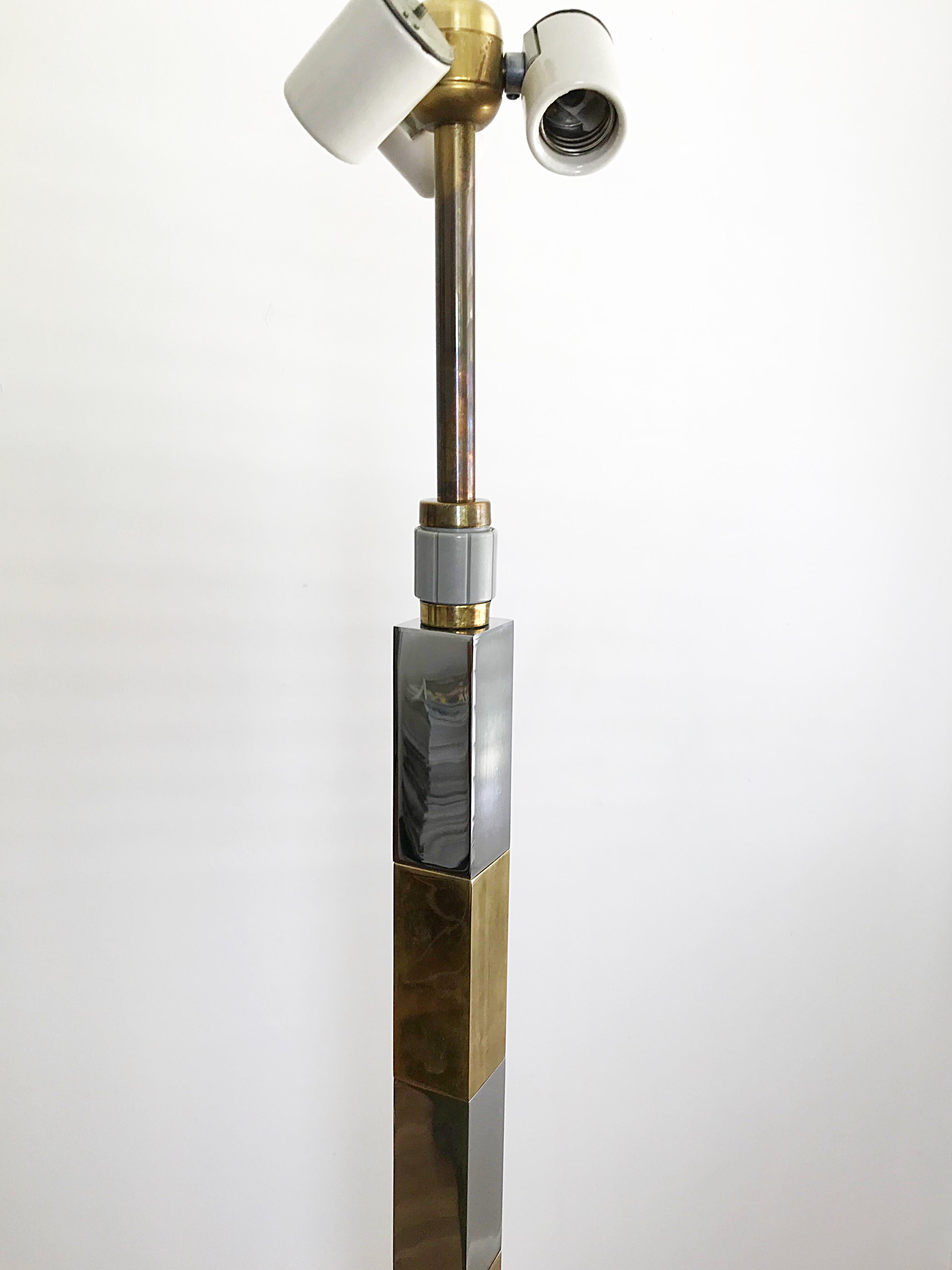 Mid-20th Century Vintage Hansen Lamps, Stewart Ross James, Brass and Chome Floor Lamp For Sale