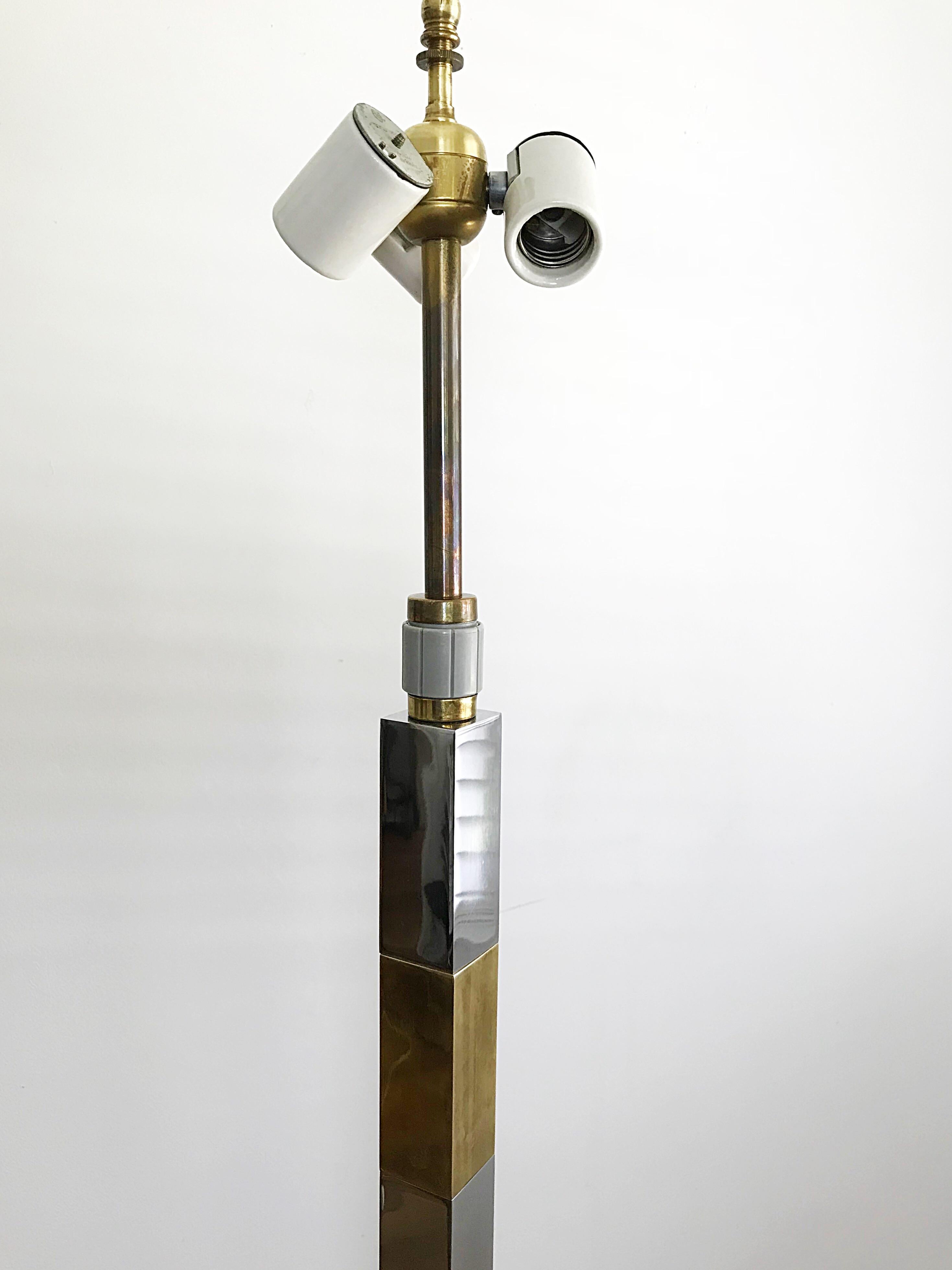 Ottone Lampade Hansen d'epoca, Stewart Ross James, Lampada da terra in ottone e marmo in vendita